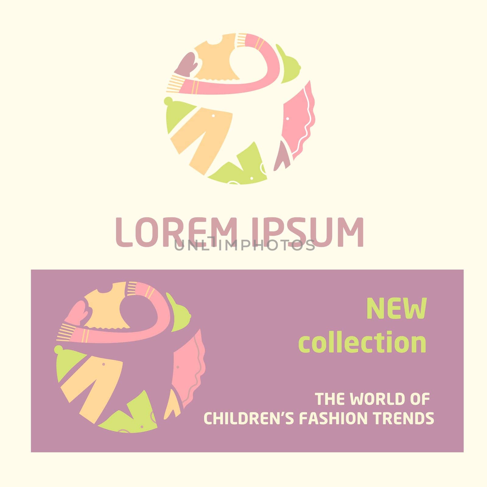 Shop children's clothing  for boys and girls. Visual communication.Logo for baby clothes.