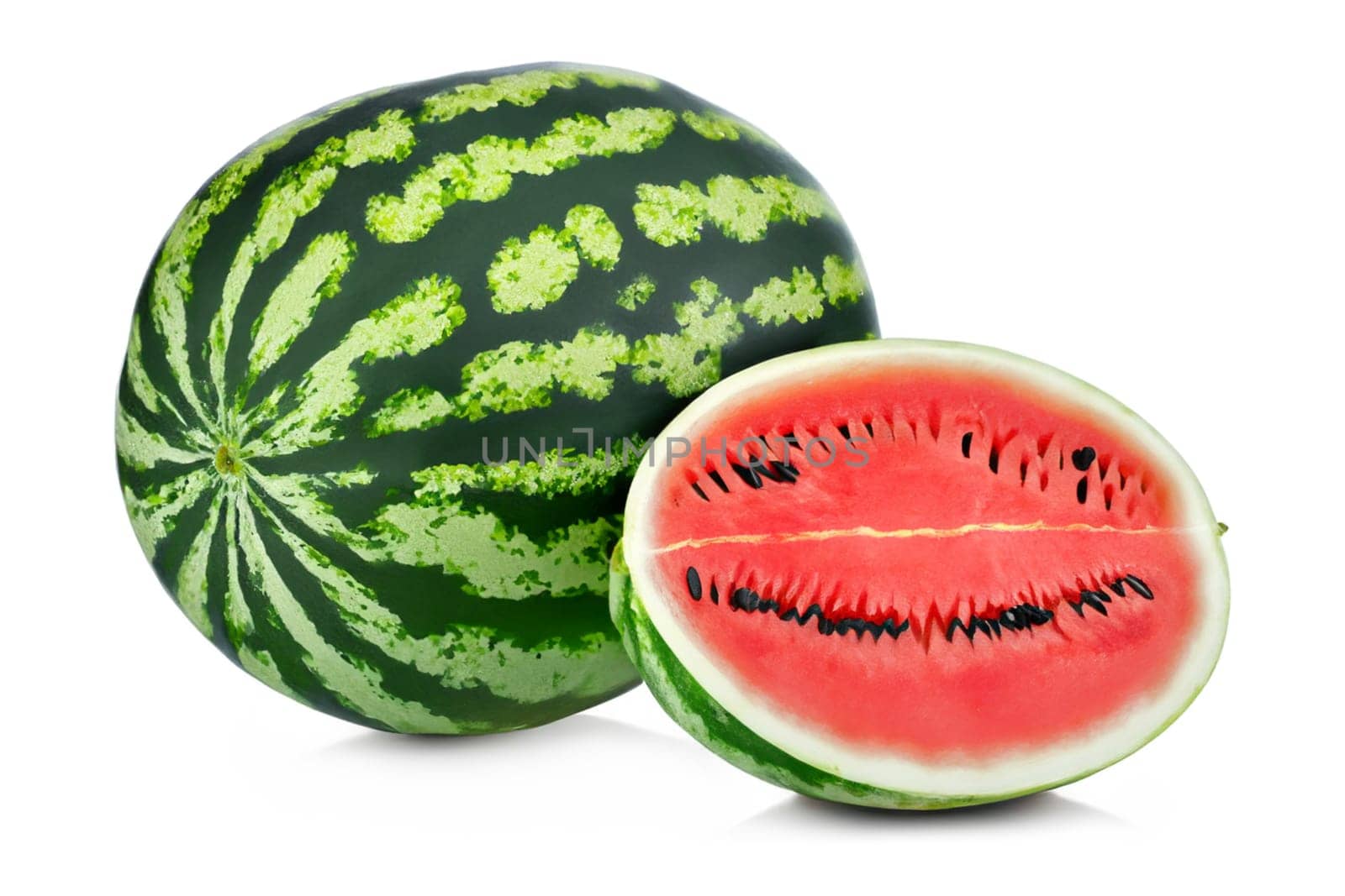 watermelon with sliced isolated on white background