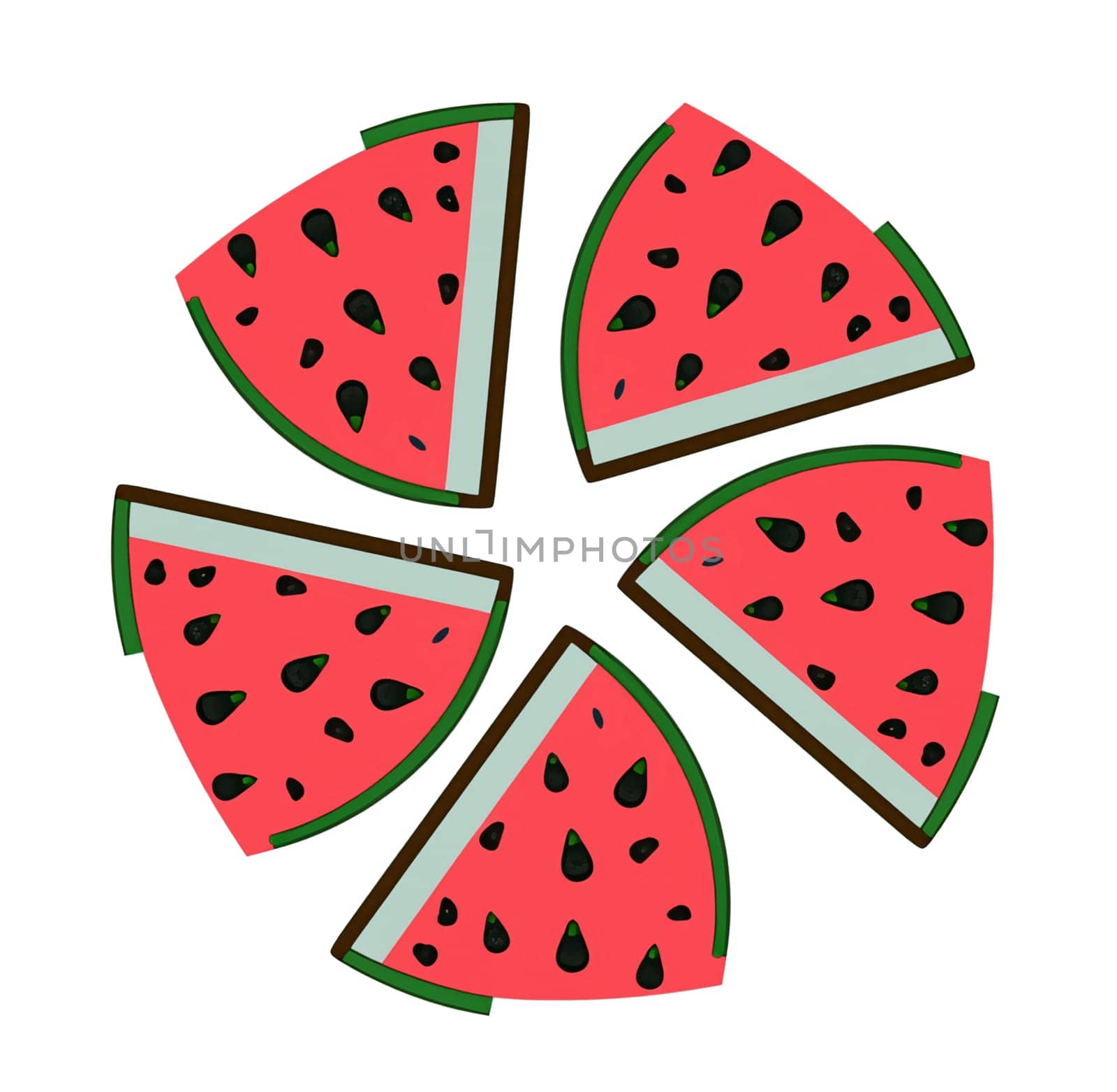 illustration of watermelon slices isolated on white background