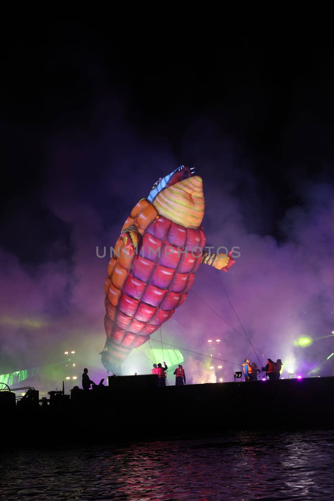Cracow, Poland - June 4, 2022: Great Dragon Parade. The Great Outdoor Show on the Vistula River.