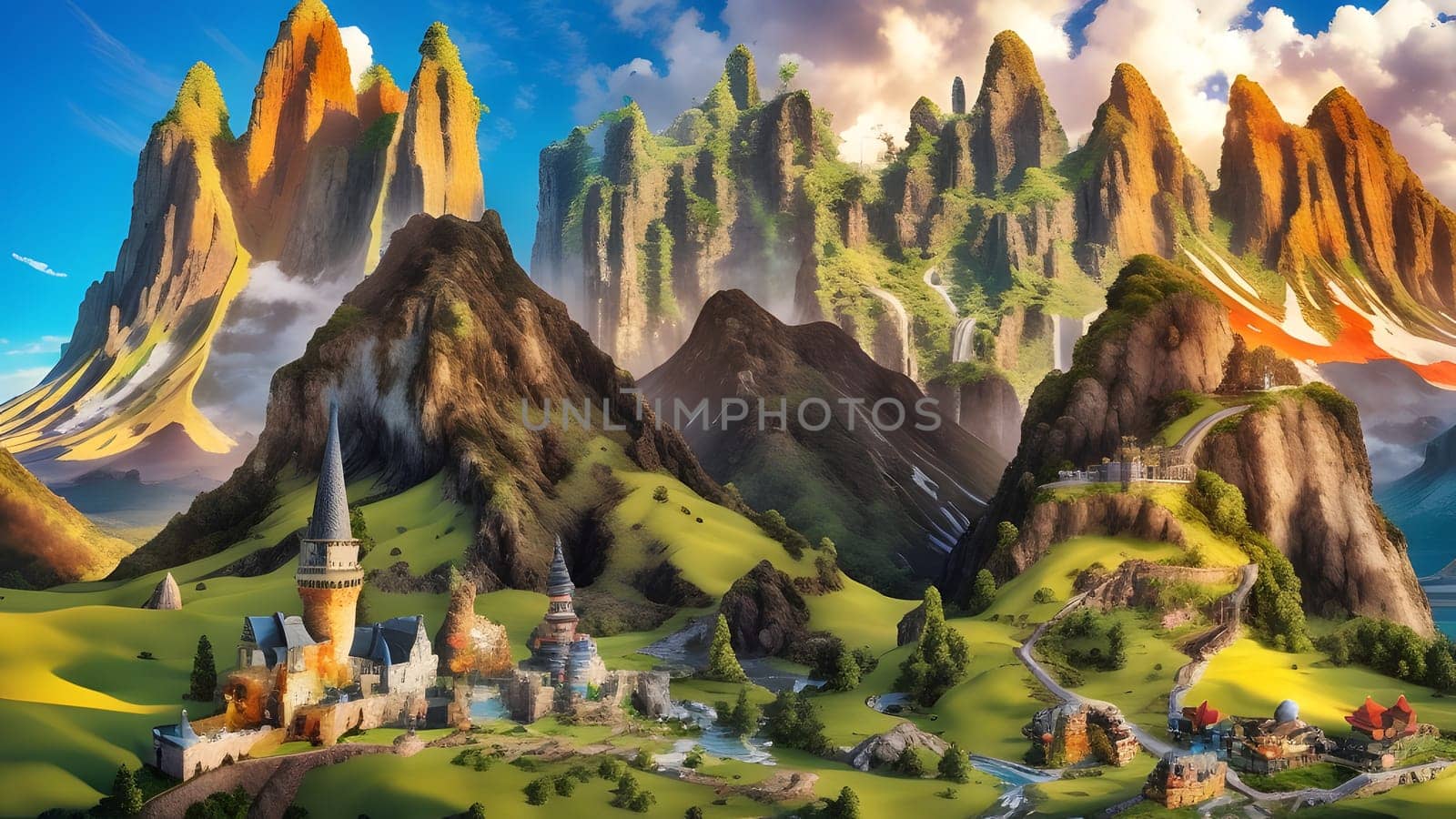 The beautiful view mountain with nice sky - ai generated