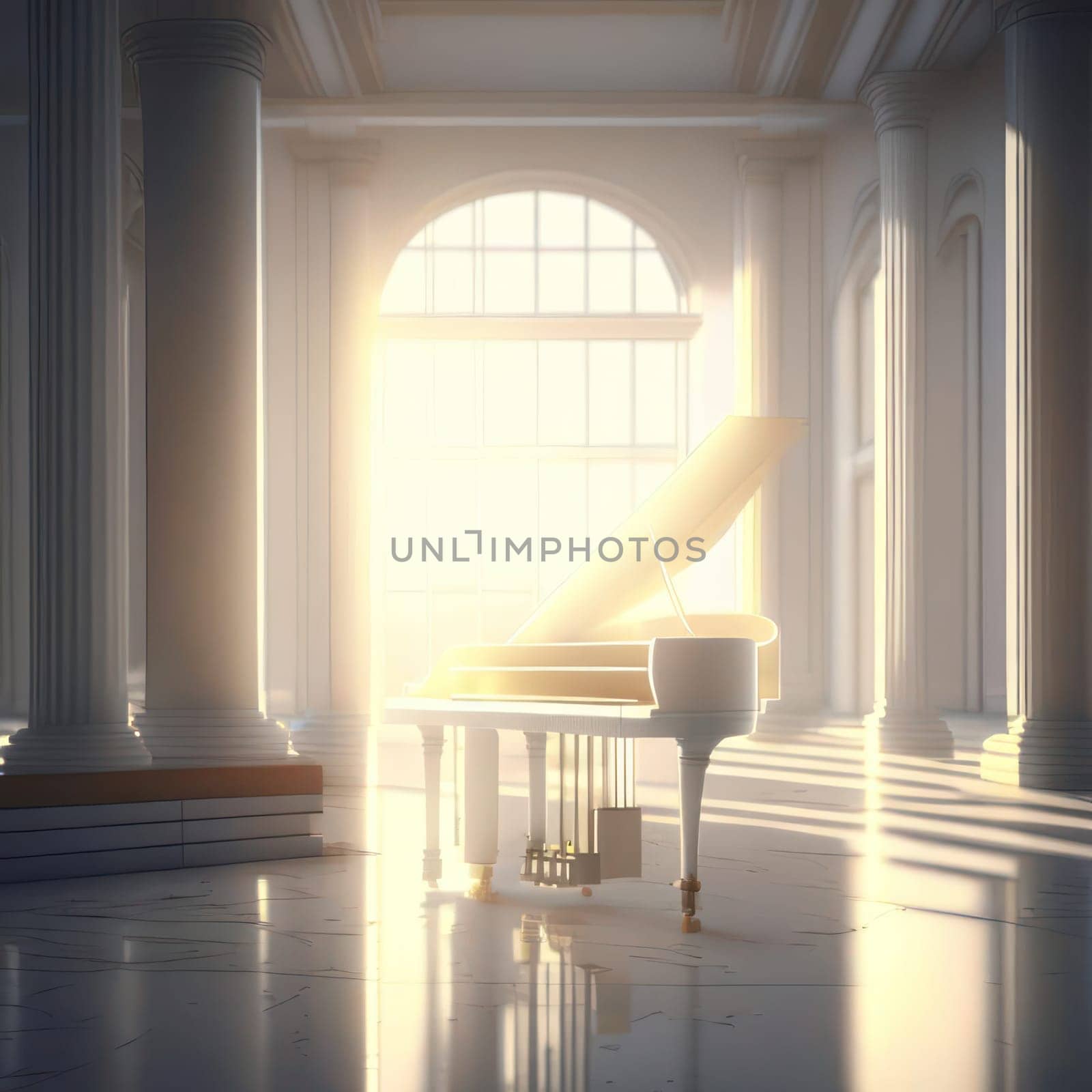 White grand piano