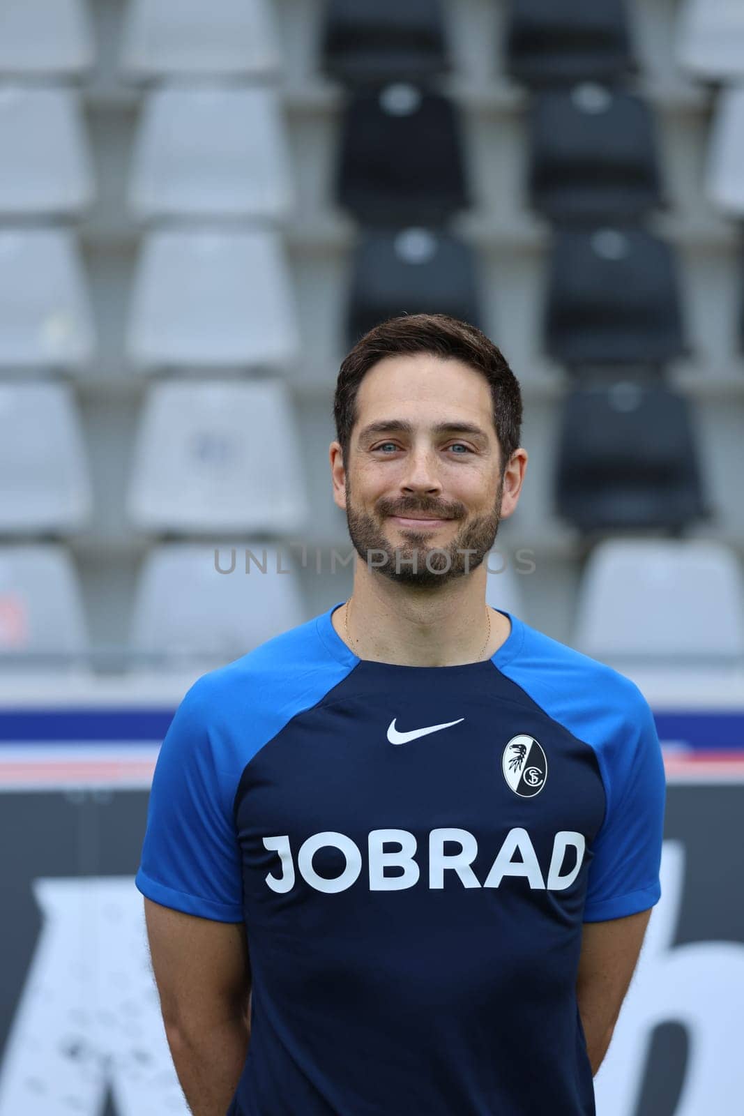 Nikos Karvouniaris (team doctor) at the team photo SC Freiburg II - U23 - Season 2023/24