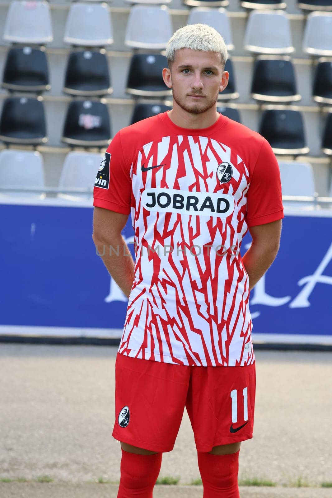 Julian Stark (SC Freiburg II / U23) at the team photo SC Freiburg II - U23 - Season 2023/24
