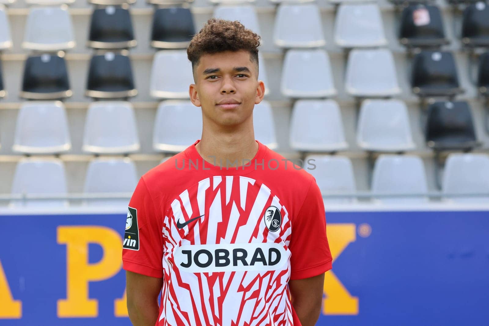 Yann Sturm (SC Freiburg II / U23) at the team photo SC Freiburg II - U23 - Season 2023/24 -