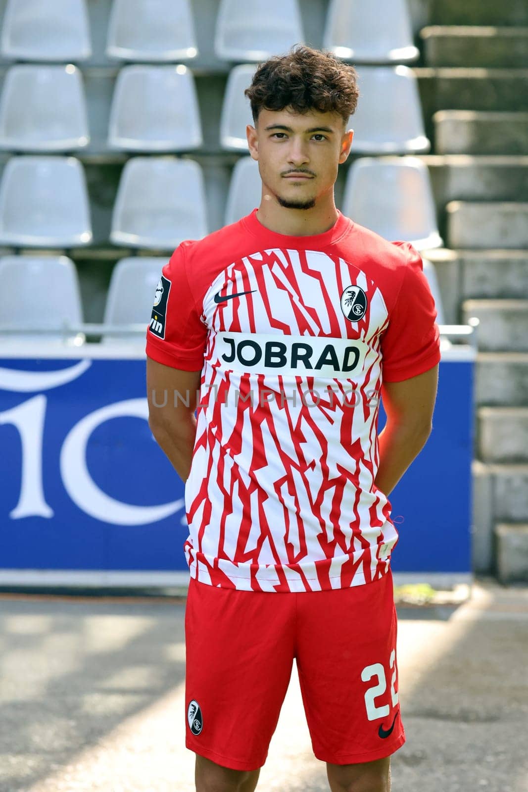 Mika Baur (SC Freiburg II - U23) at the team photo SC Freiburg II - U23 - Season 2023/24