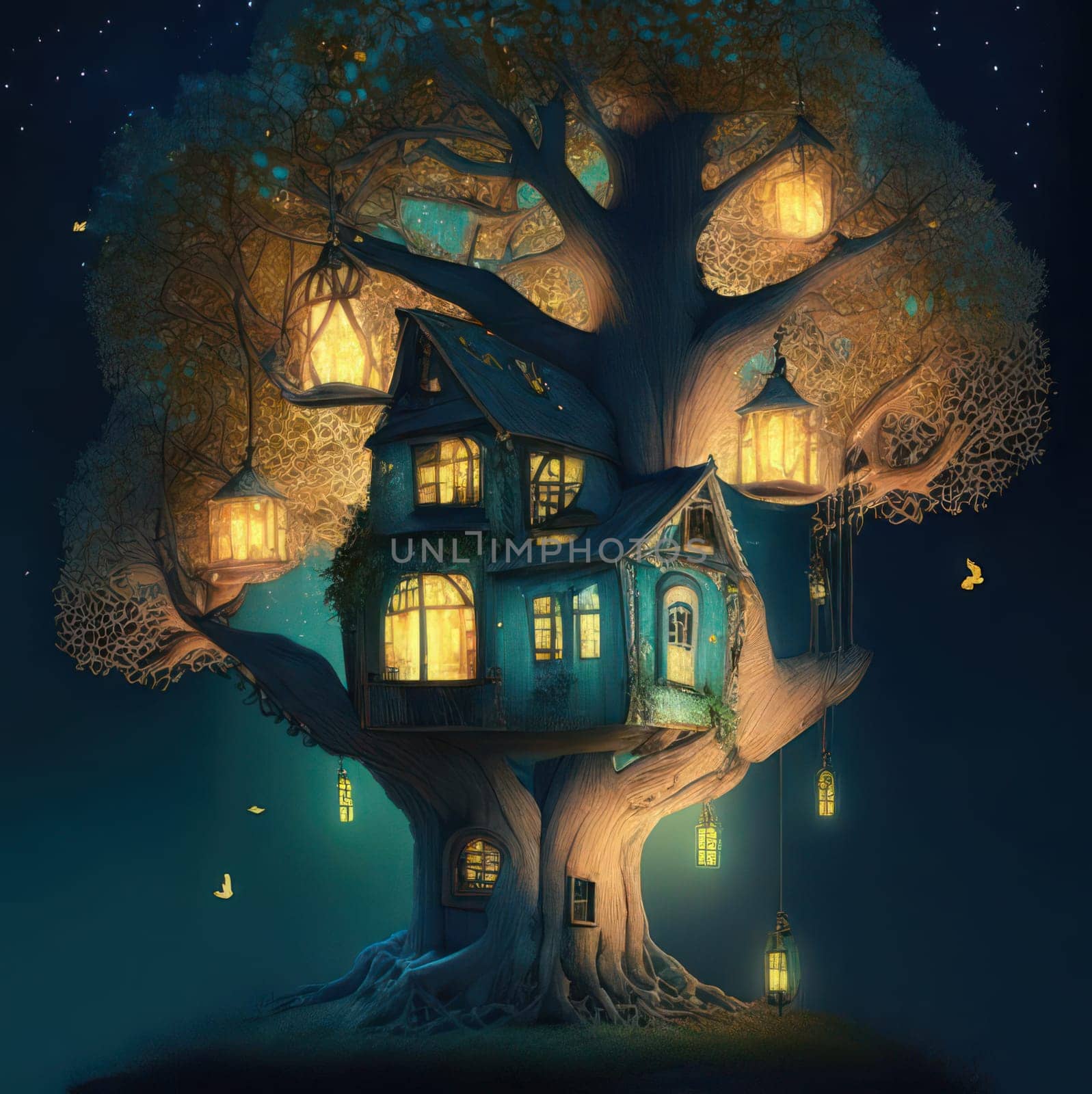 Treehouse. Image created by AI