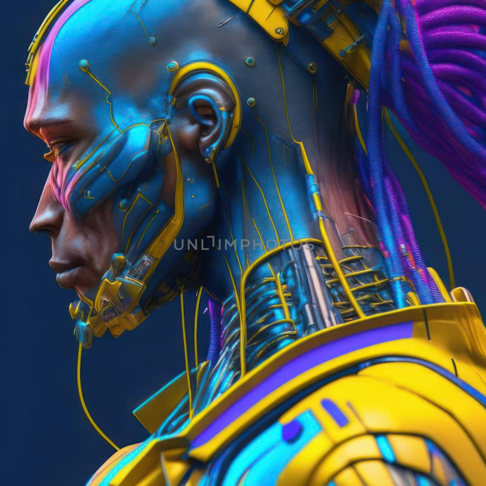 Technological cyborg. Image created by AI