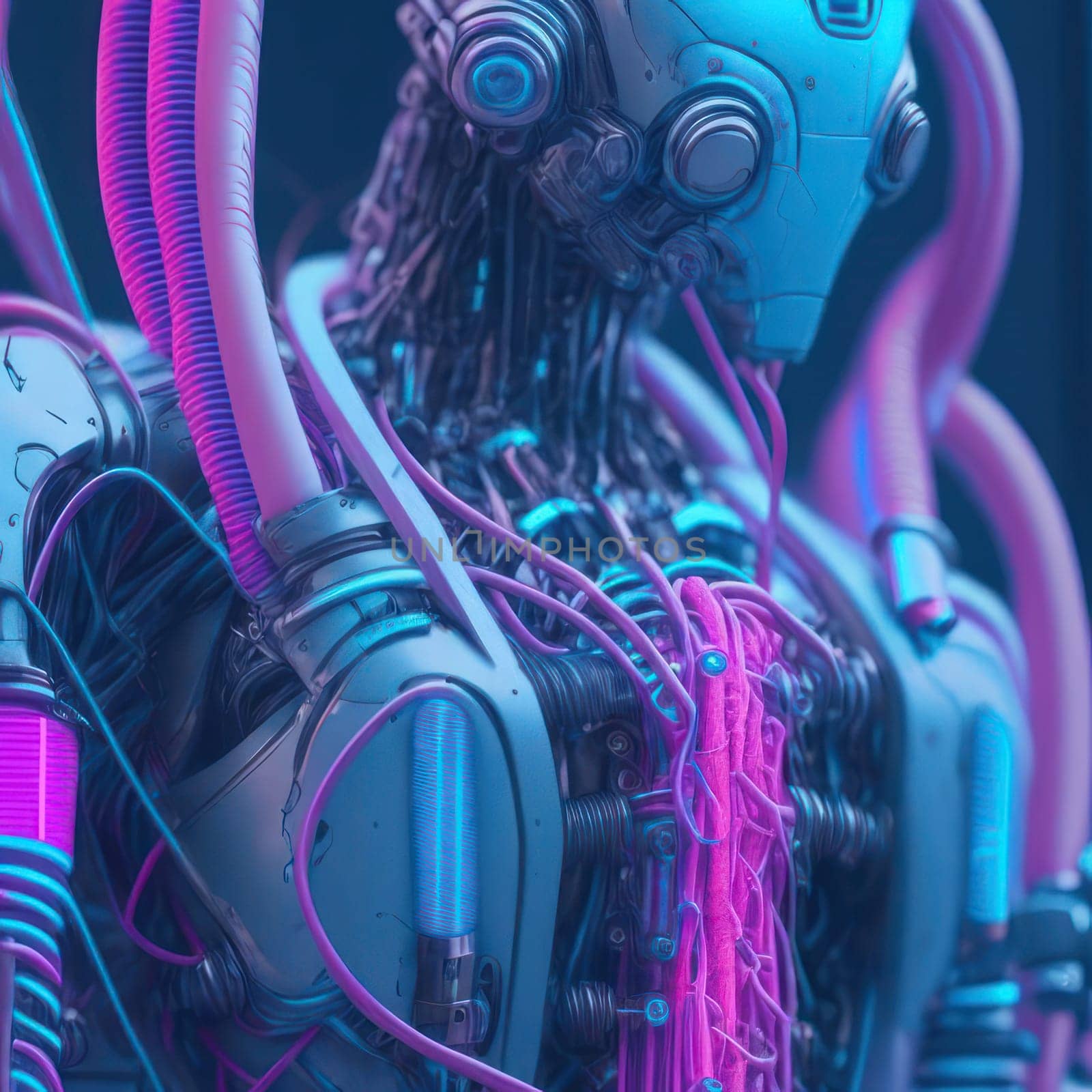Technological cyborg. Image created by AI