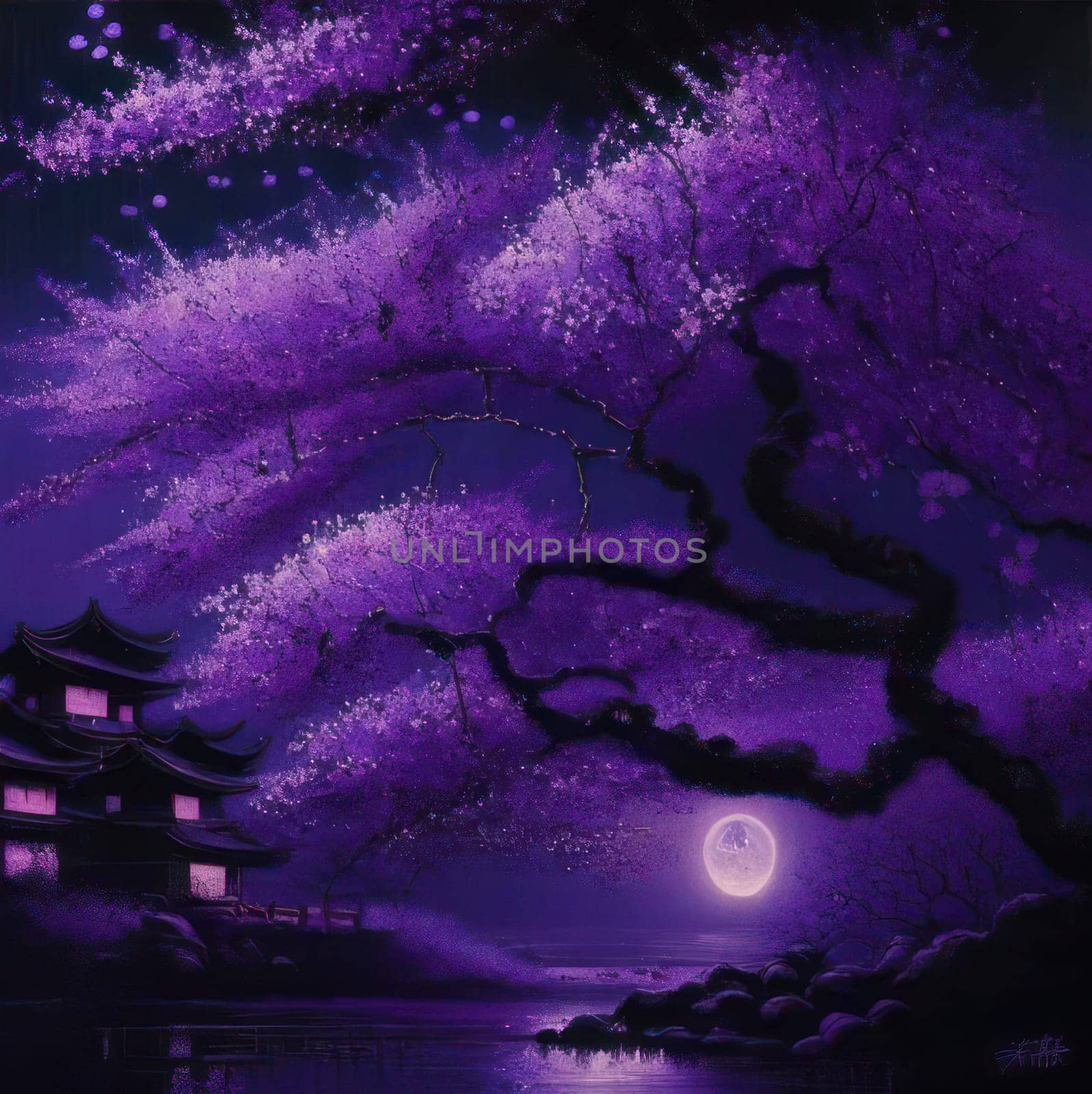 Sakura at night