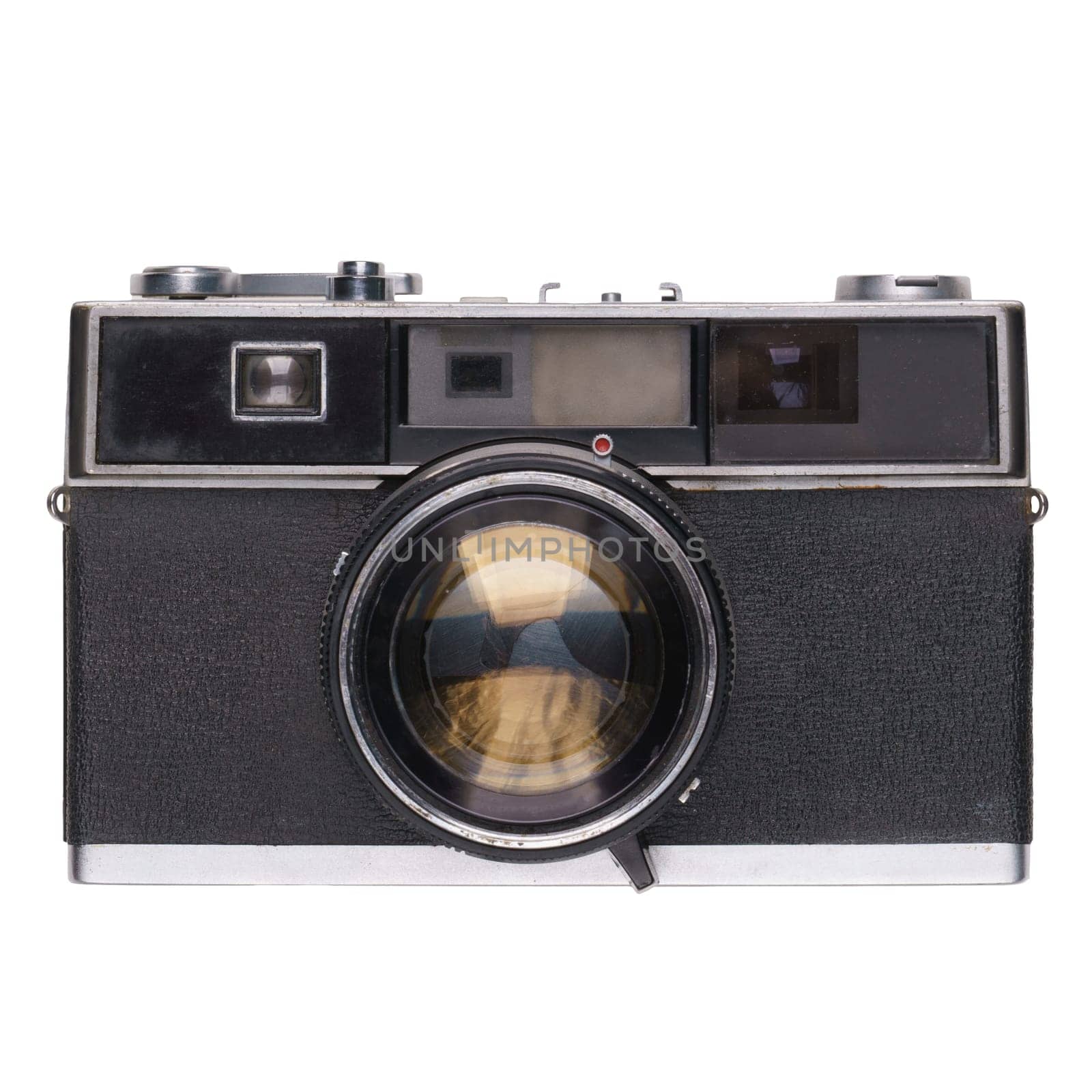 vintage old film camera isolated on white background