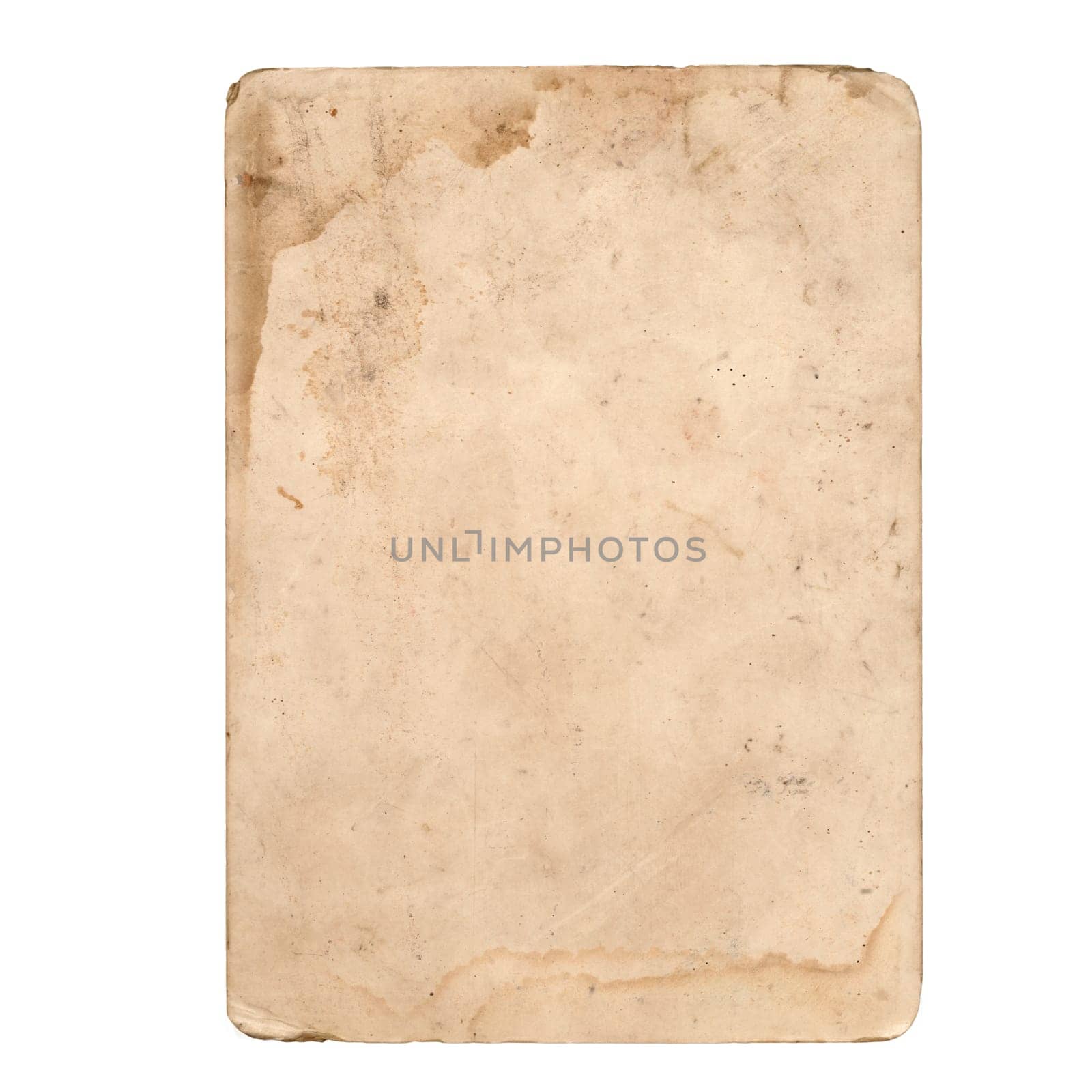 Old vintage paper texture isolated on white background