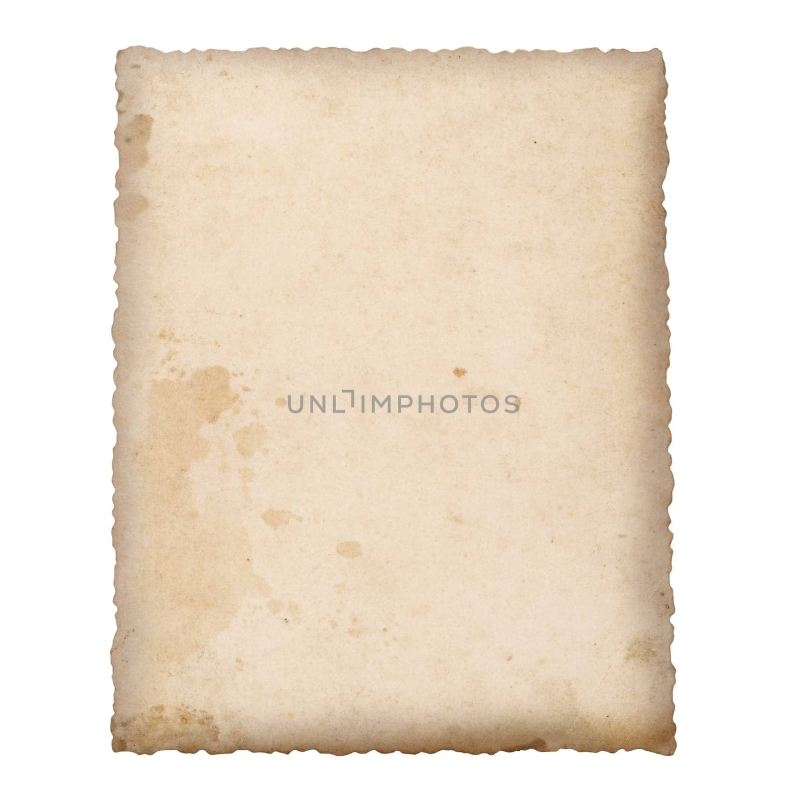 Old vintage paper texture isolated on white background