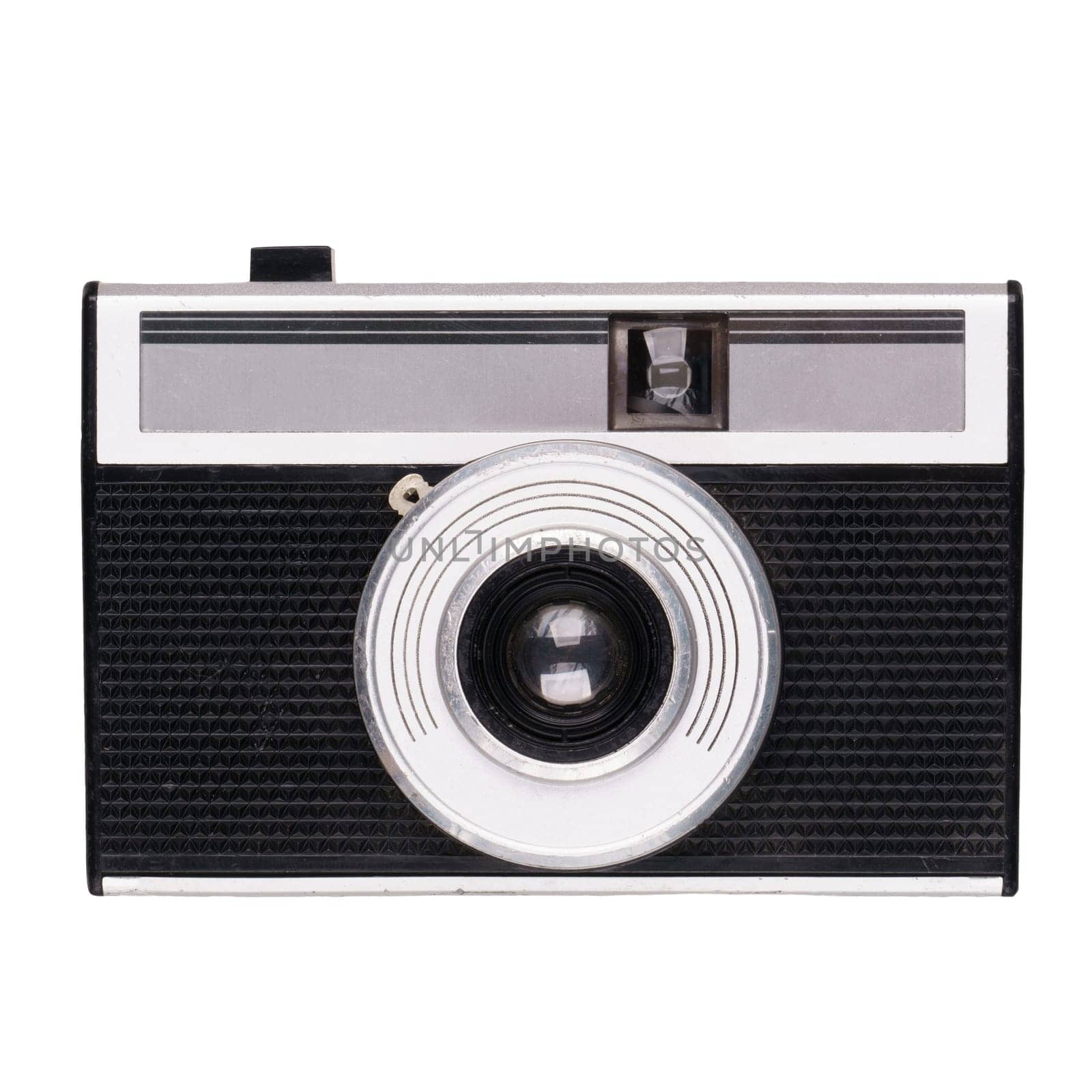 vintage old film camera isolated on white background