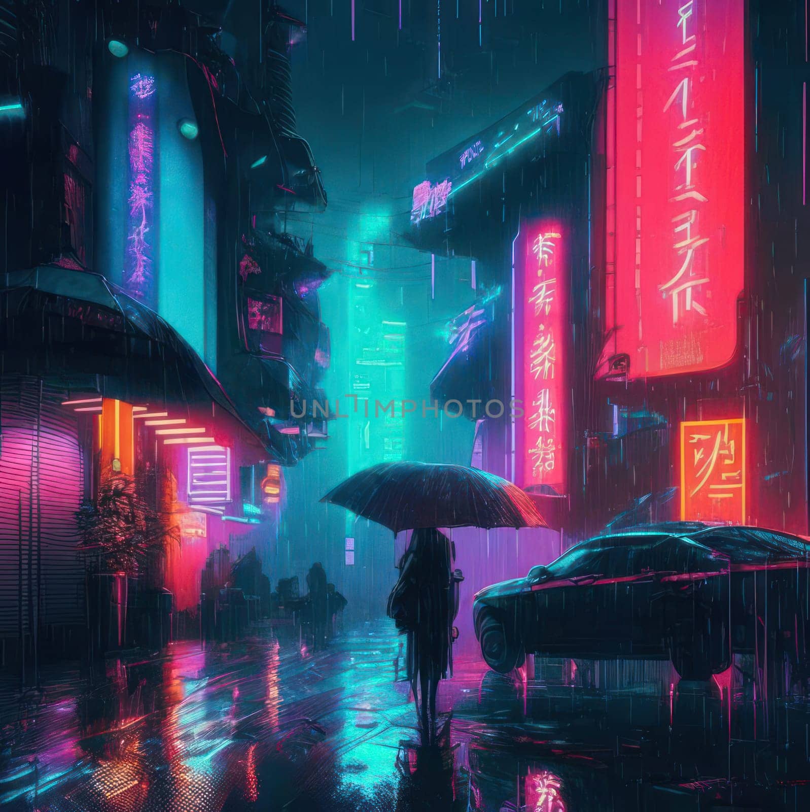 Tokyo at night. Image created by AI