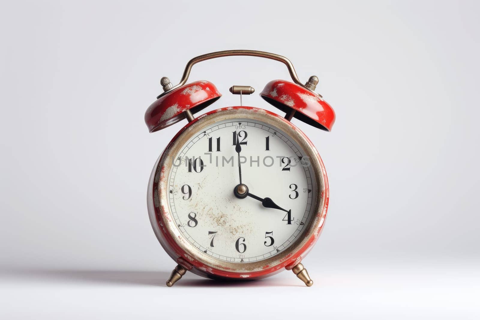 Vintage alarm clock. Generative AI