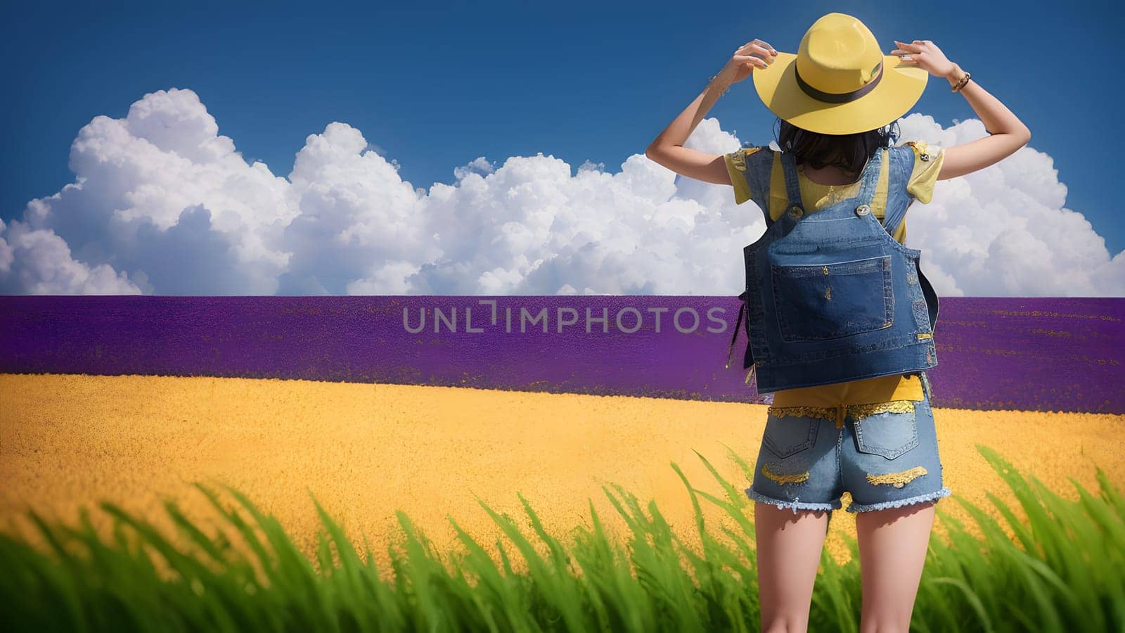 The asian farmer in colorful farm - ai generated