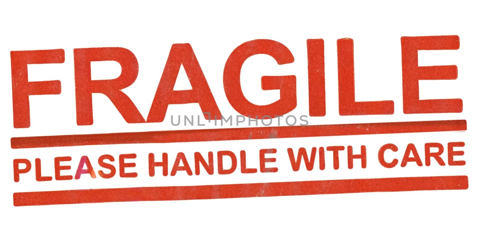 fragile please handle with care sign isolated over white background