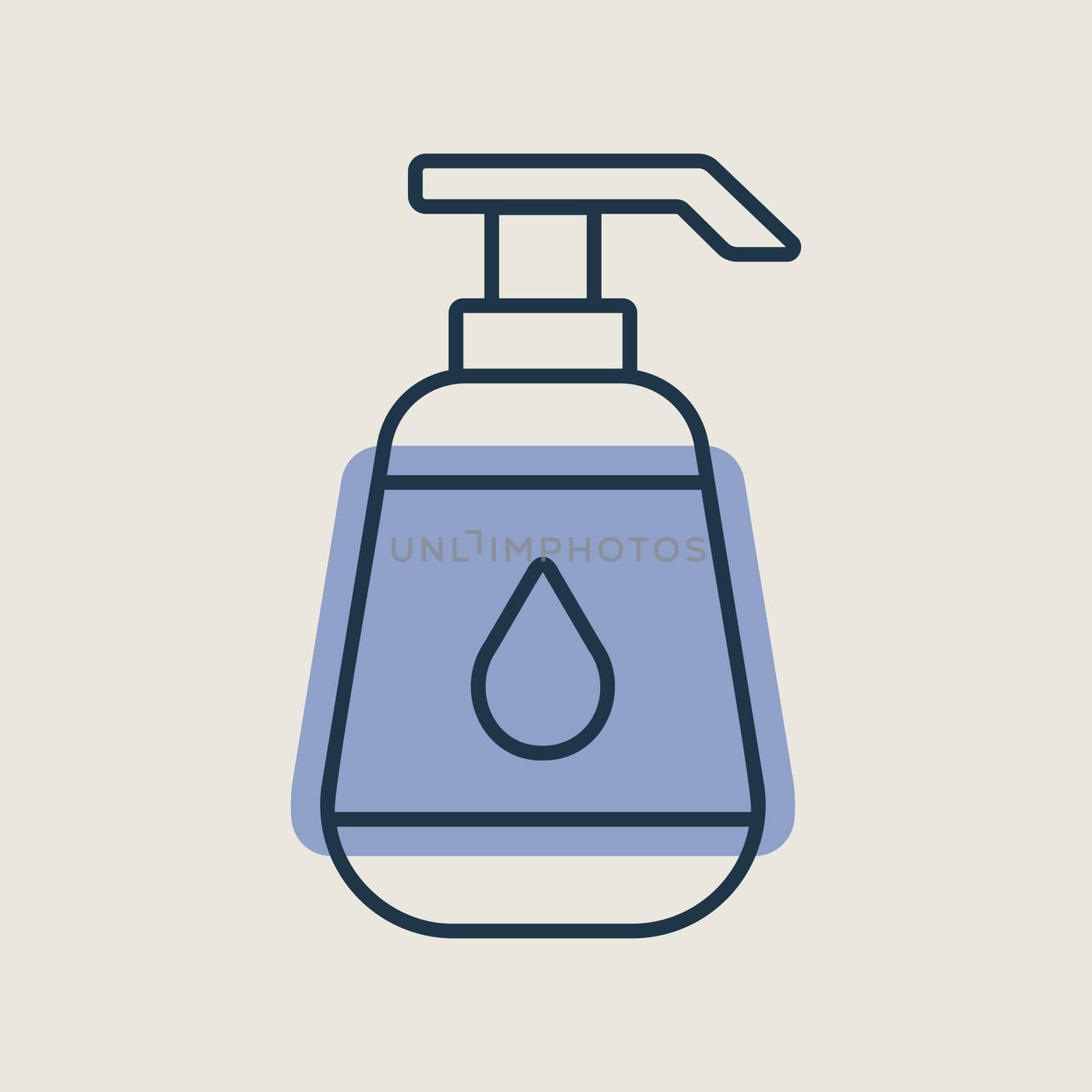 Nursery baby lotion bottle isolated vector icon. Graph symbol for children and newborn babies web site and apps design, logo, app, UI