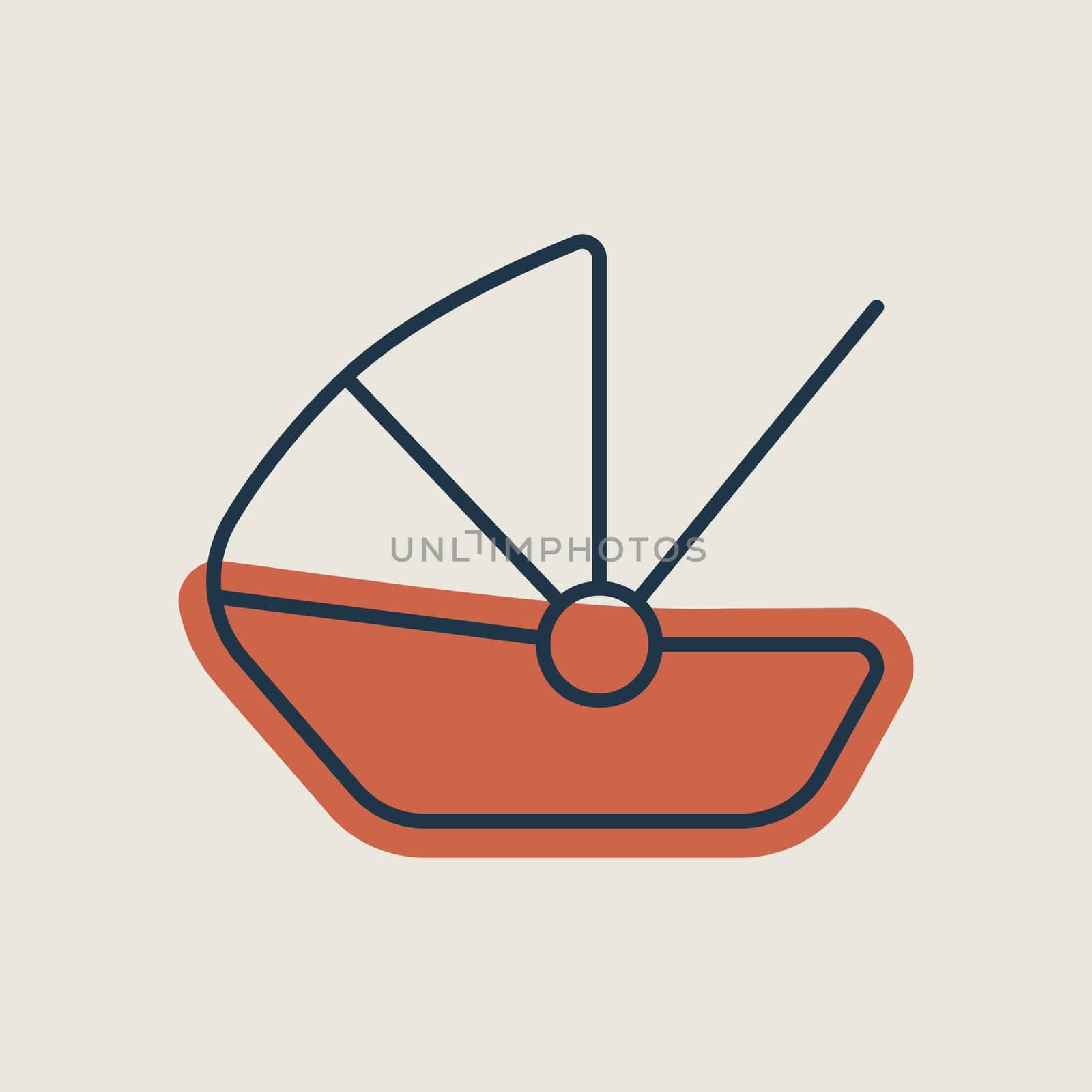 Carrycot baby vector isolated icon. Graph symbol for children and newborn babies web site and apps design, logo, app, UI