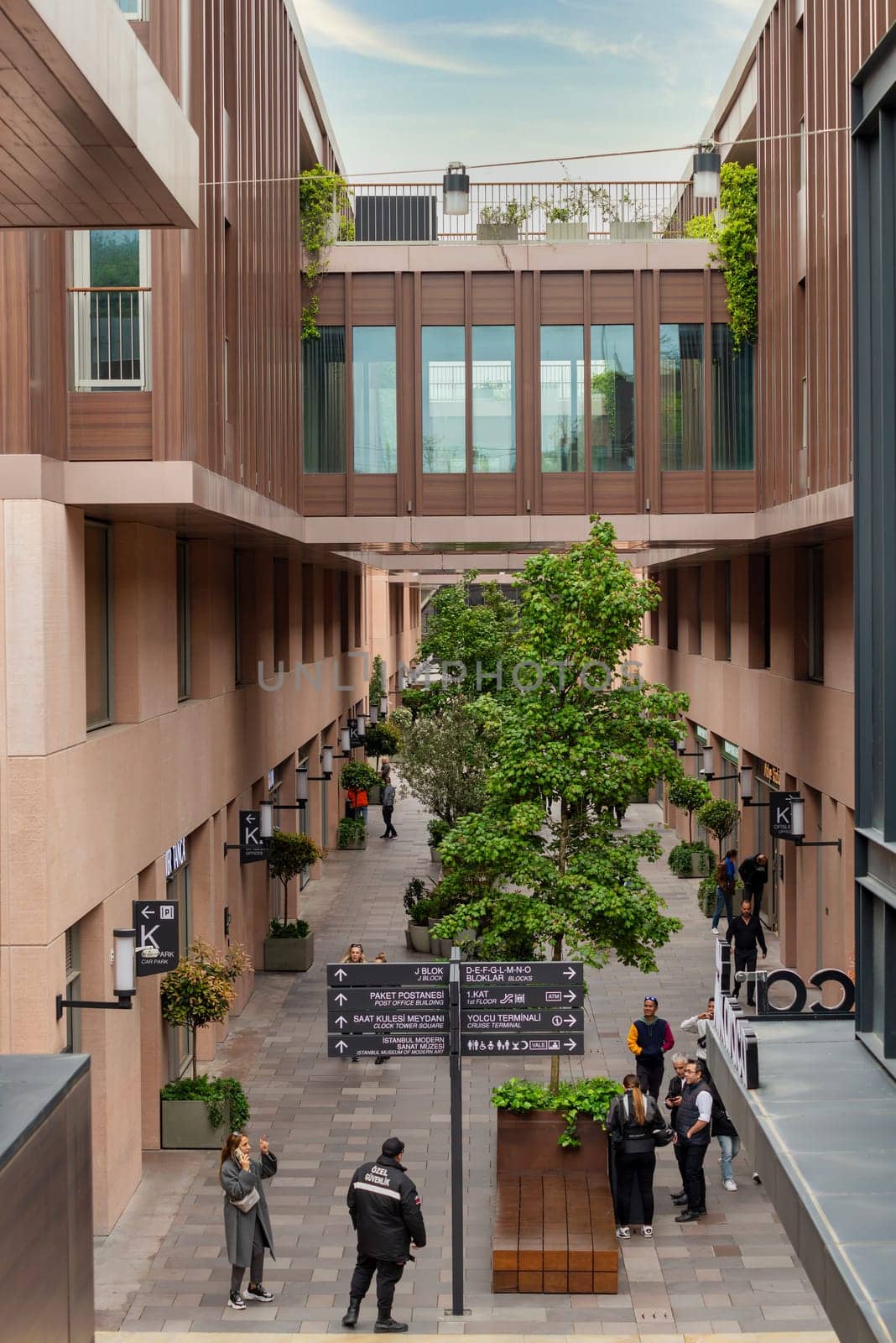 Istanbul, Turkey - May 5, 2023: Internal passage at Galataport, a mixed use development located along shore of Bosphorus strait, in Karakoy district