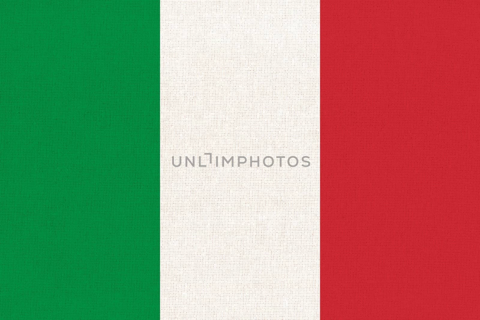 flag of Italy. National Italian flag on fabric surface. Italian national flag on textured background. Fabric Texture. Republic of Spain. European country. State symbol of Spain