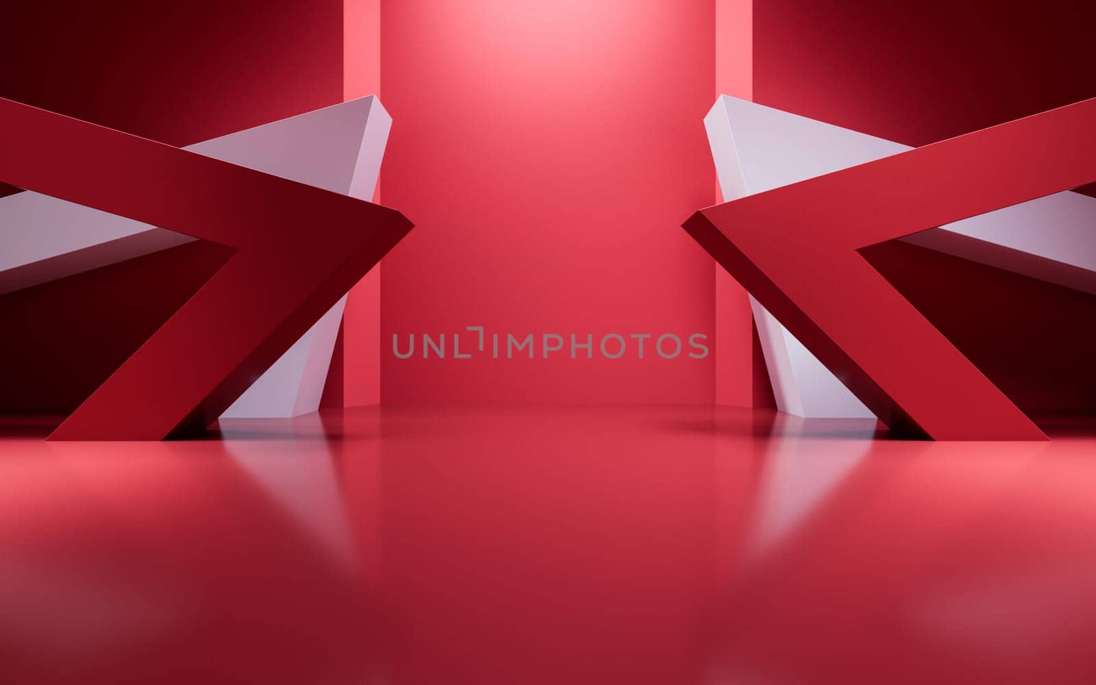 Abstract geometric interior structure, 3d rendering.
