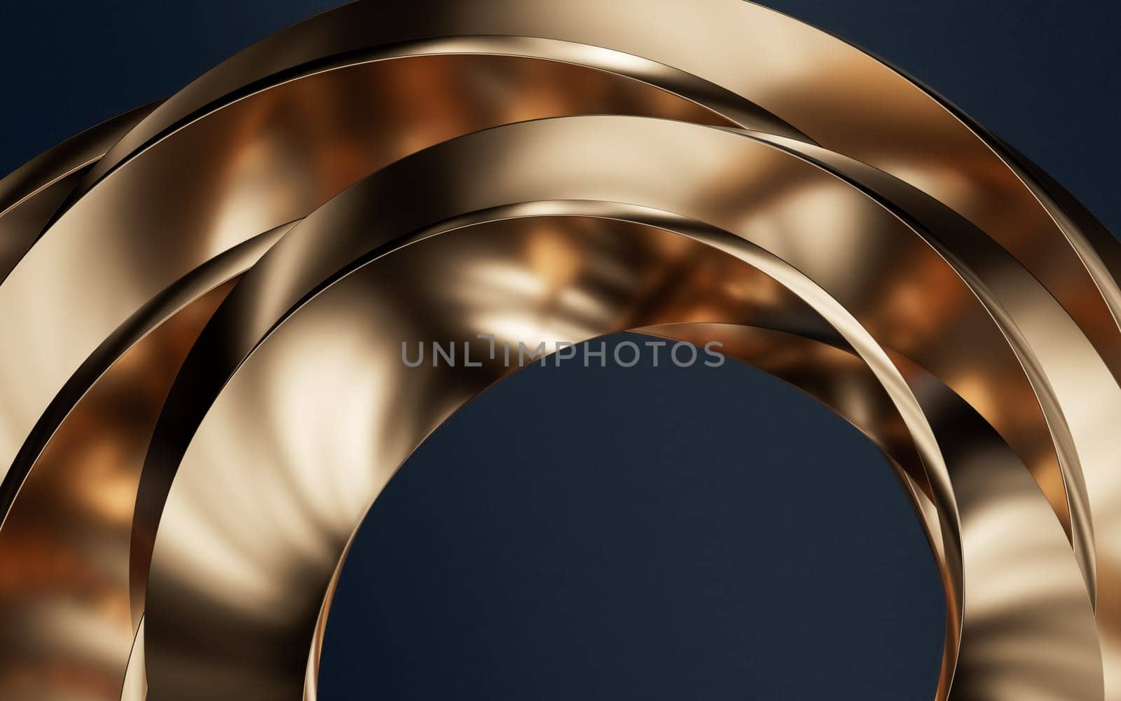 Metallic curve geometry background, 3d rendering. Digital drawing.