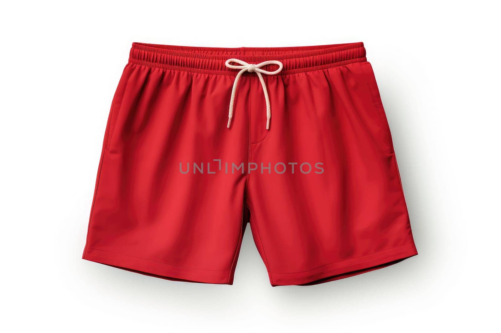 Red summer shorts isolated on white background. Generative AI