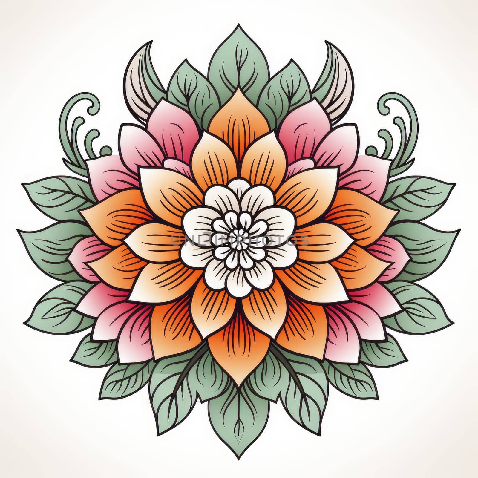 Mandala design element. Generative AI