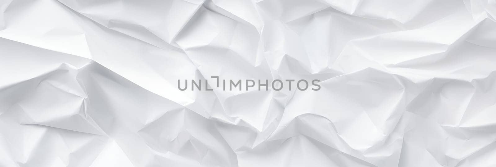White bright crumpled paper texture background. Generative AI