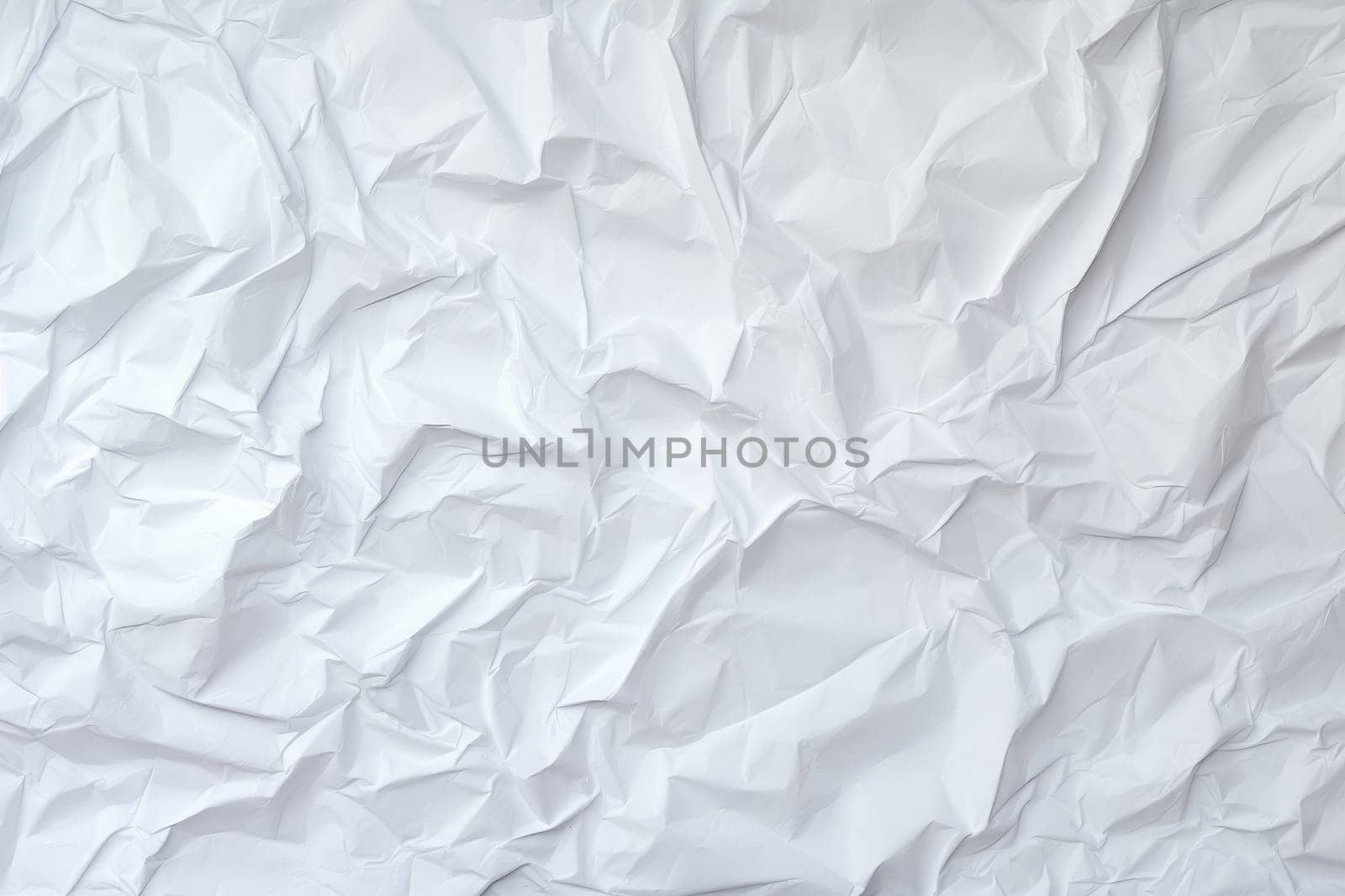 White bright crumpled paper texture background. Generative AI