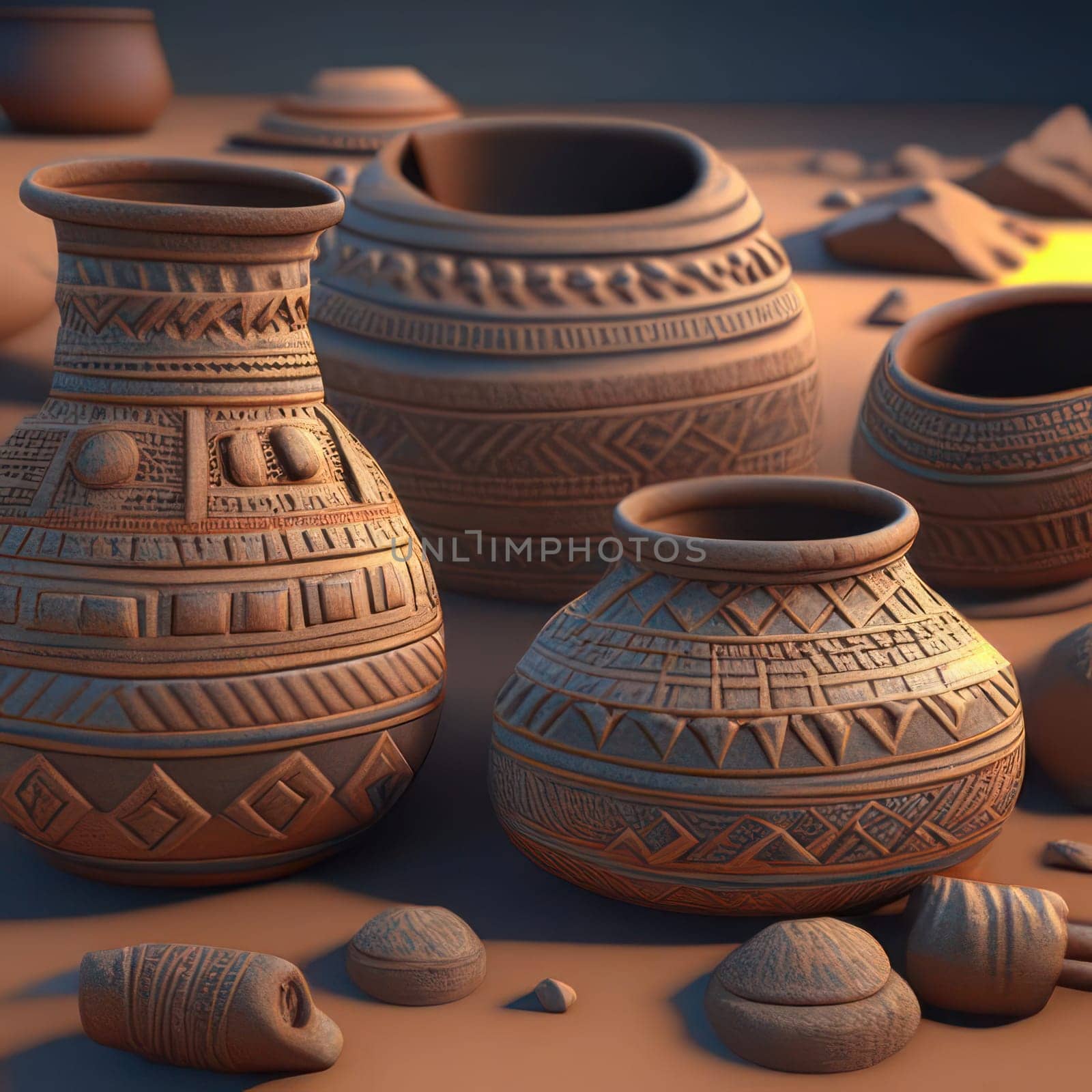 clay pots. Image created by AI