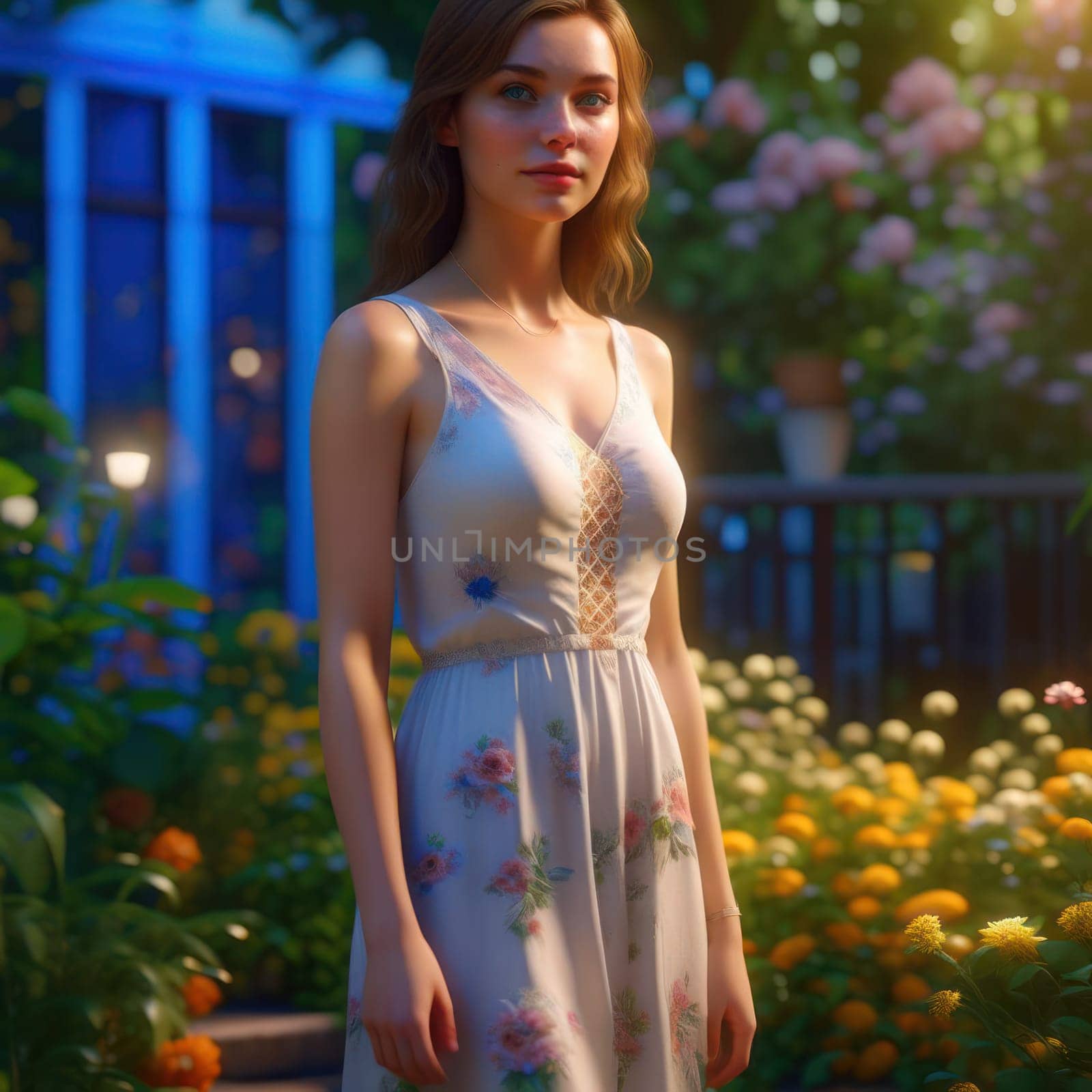 The Girl in the Garden. Image created by AI