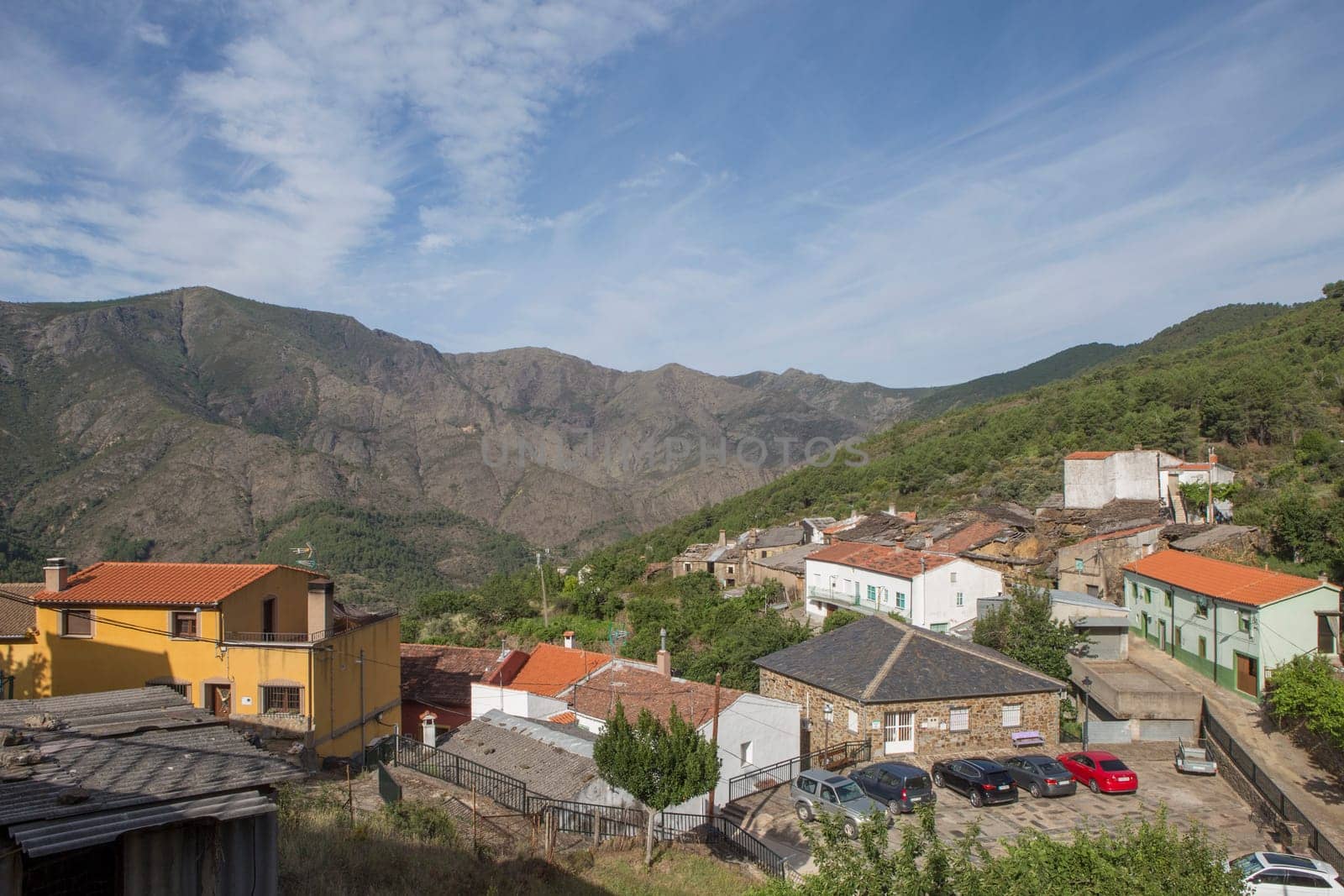 El Robledo, the highest extremaduran locality, Las Hurdes Region, Caceres, spain