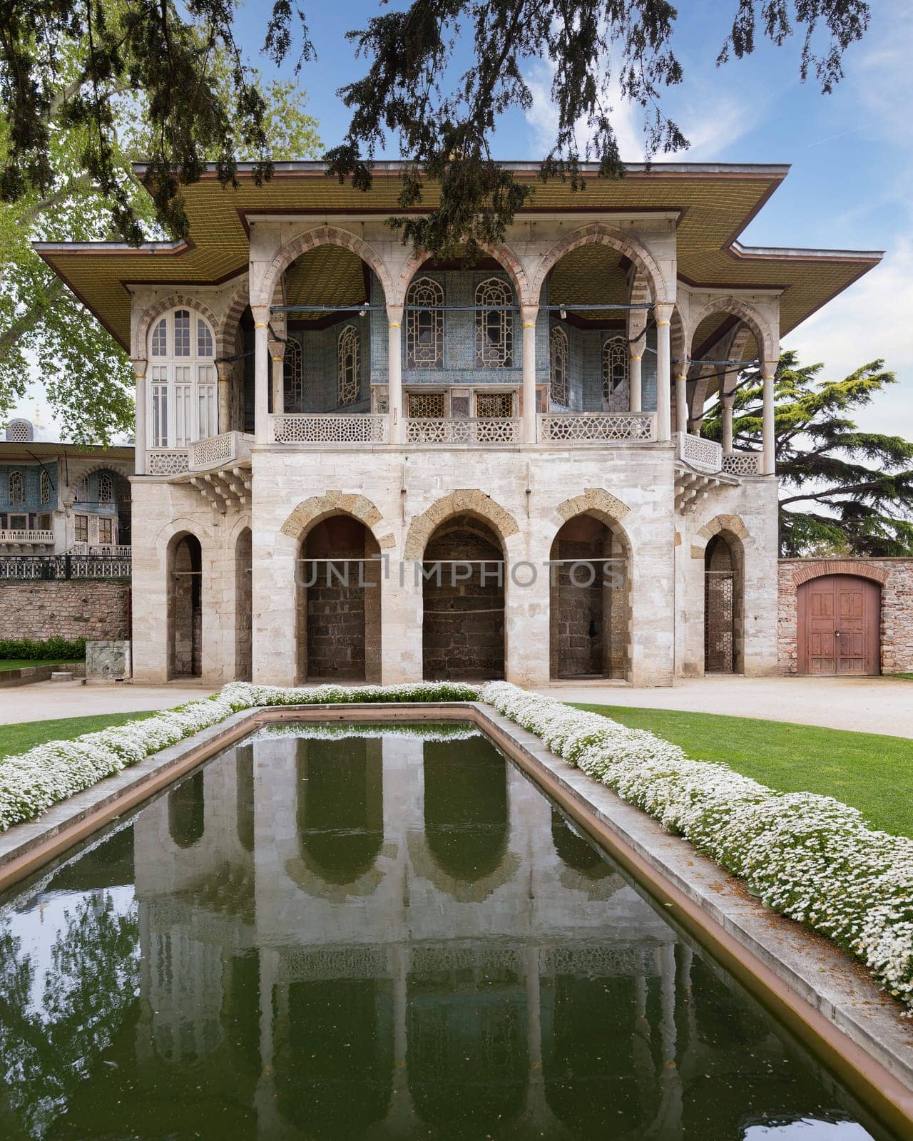 Exterior shot of Baghdad Kiosk, or Bagdat Kosku, located at the Fourth Courtyard of Topkapi Palace, Istanbul, Turkey