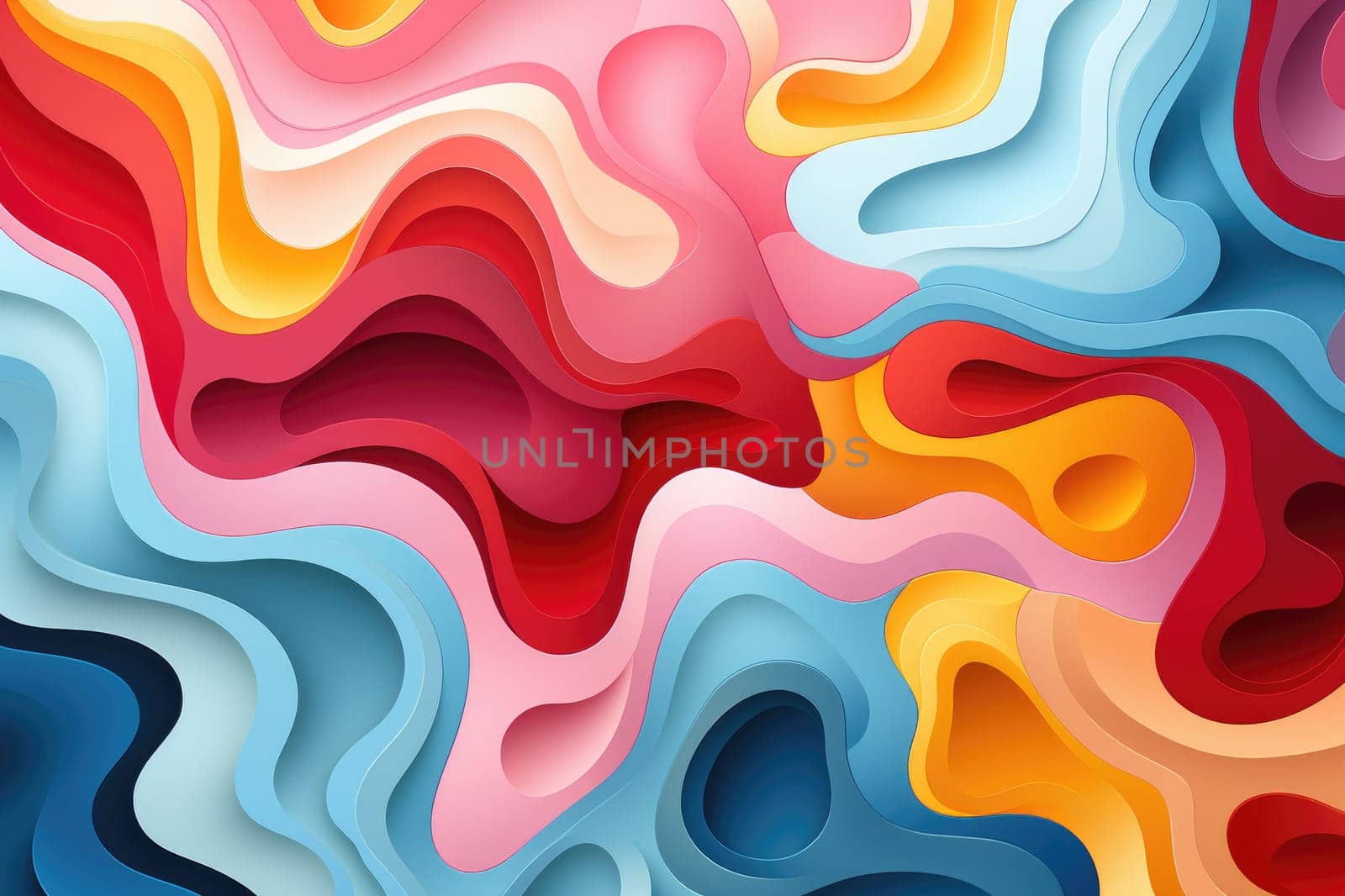 Abstract colorful background with ripples. Generative AI