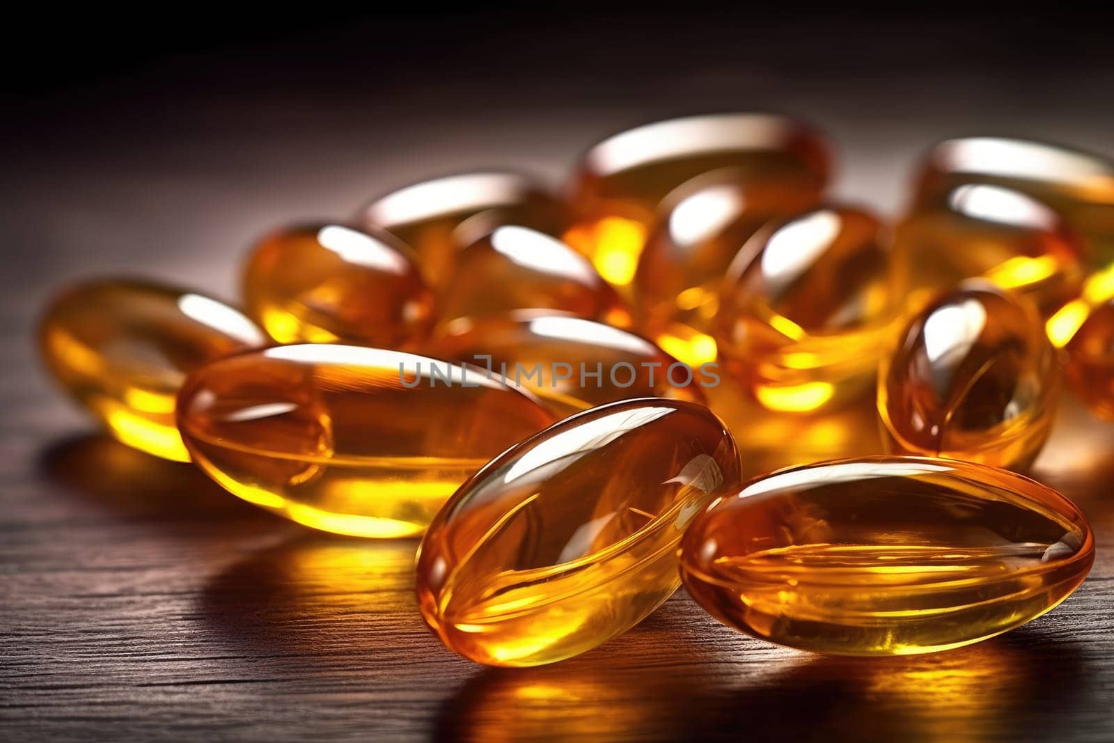 Capsules of fish oil omega 3. Generative AI