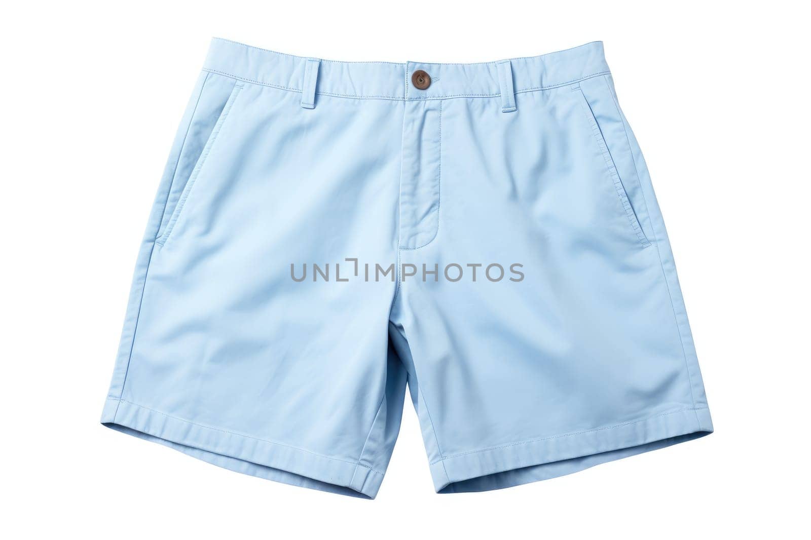 Blue summer shorts isolated on white background. Generative AI