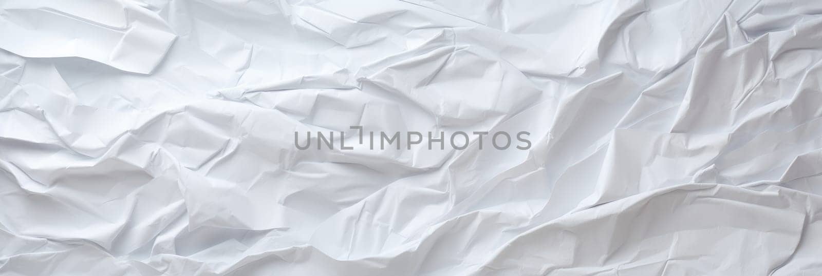 White bright crumpled paper texture background. Generative AI