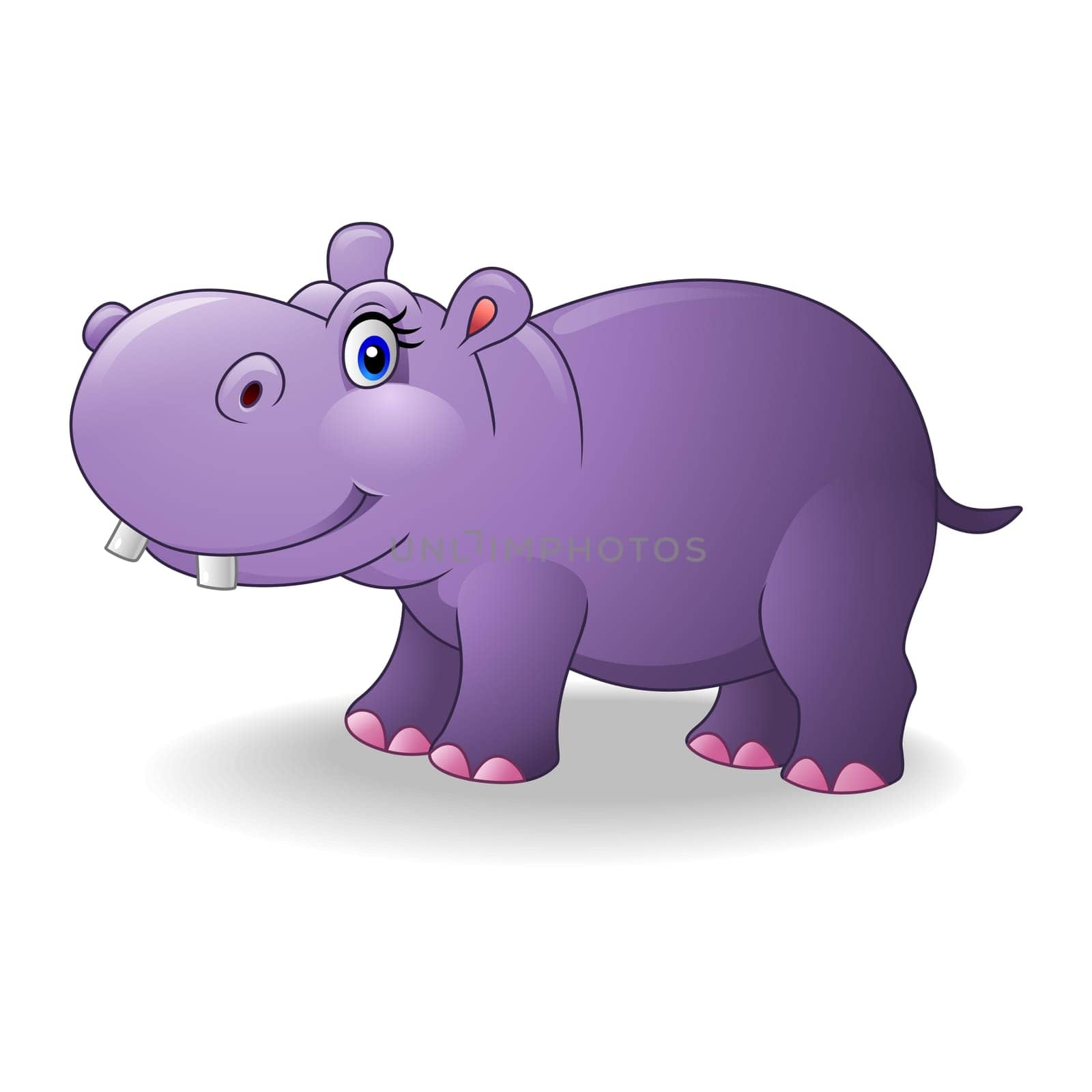 Cartoon smiling hippo