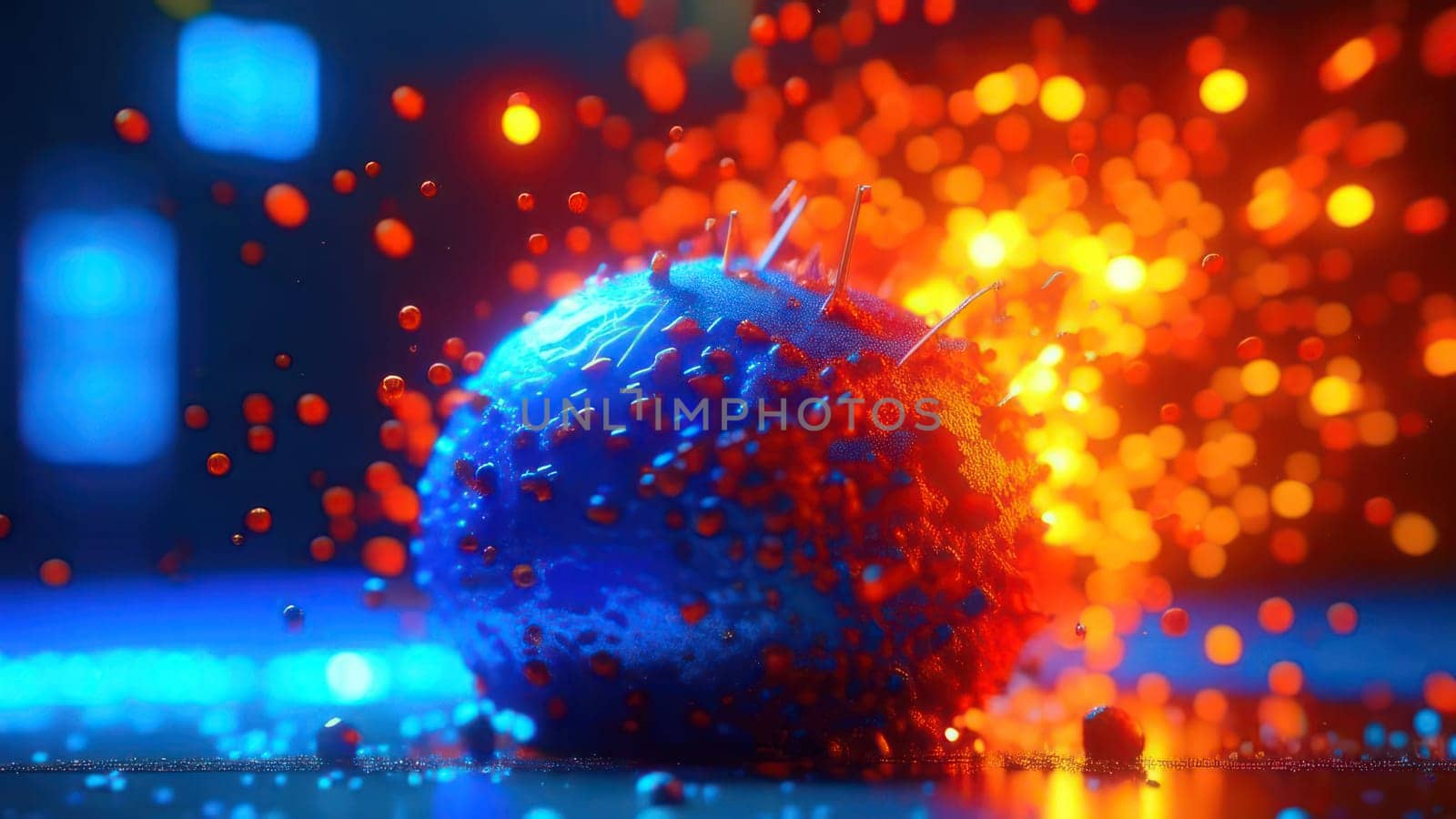 Particles with blur. Image created by AI