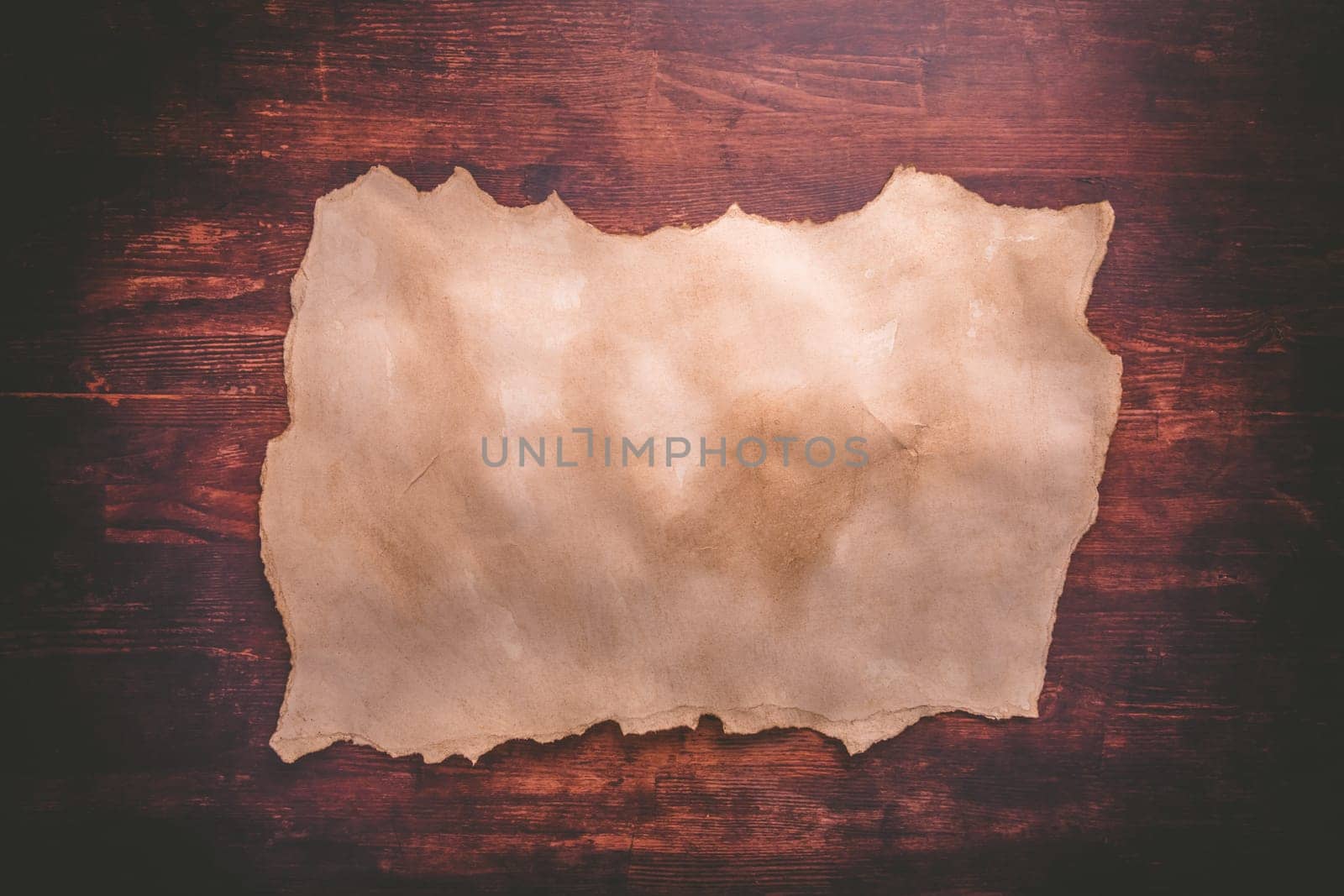 Old paper on brown wood texture with natural patterns