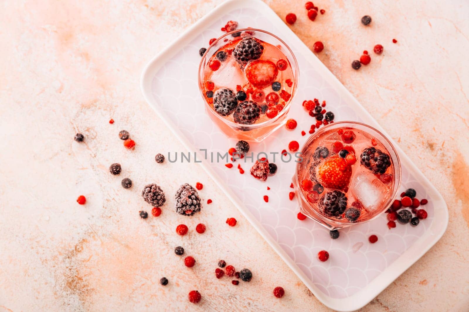 Drink Lillet Wildberry Cocktails on marble table