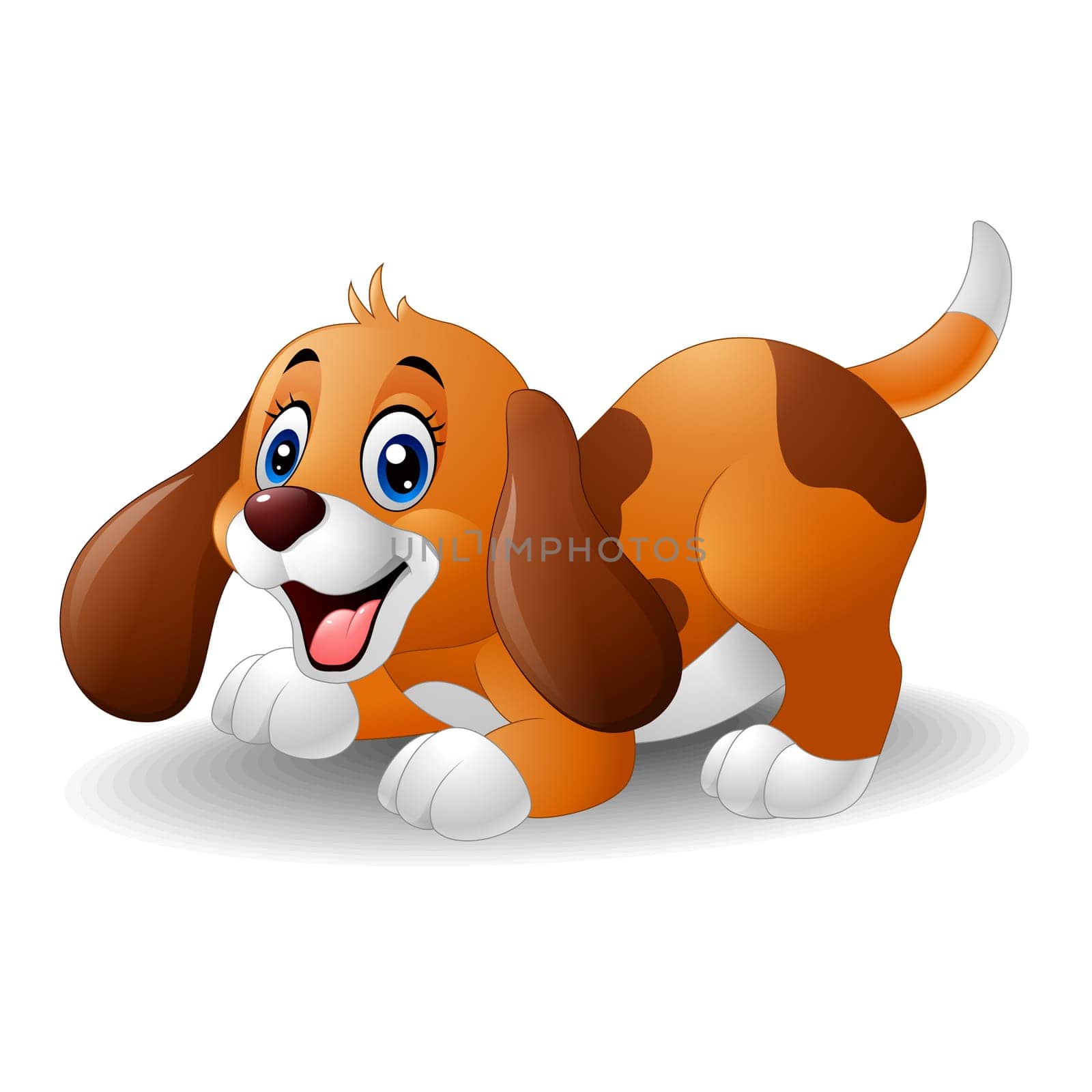 Cartoon playful puppy