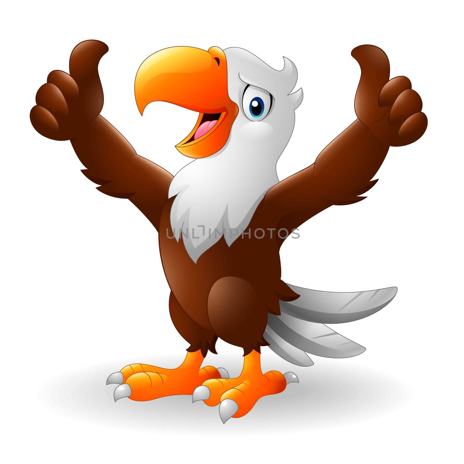 Cartoon eagle giving two thumbs up