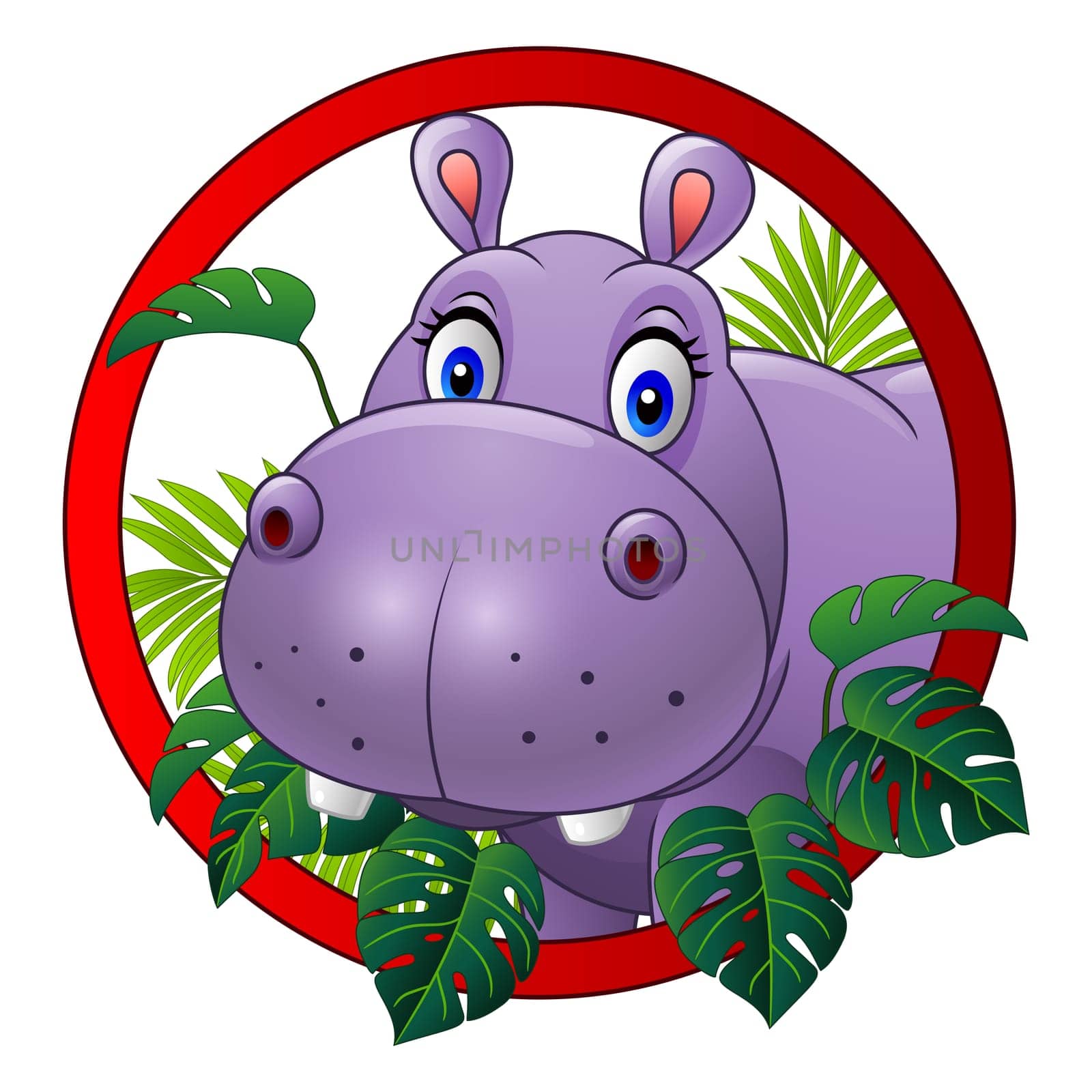 Cartoon hippo mascot