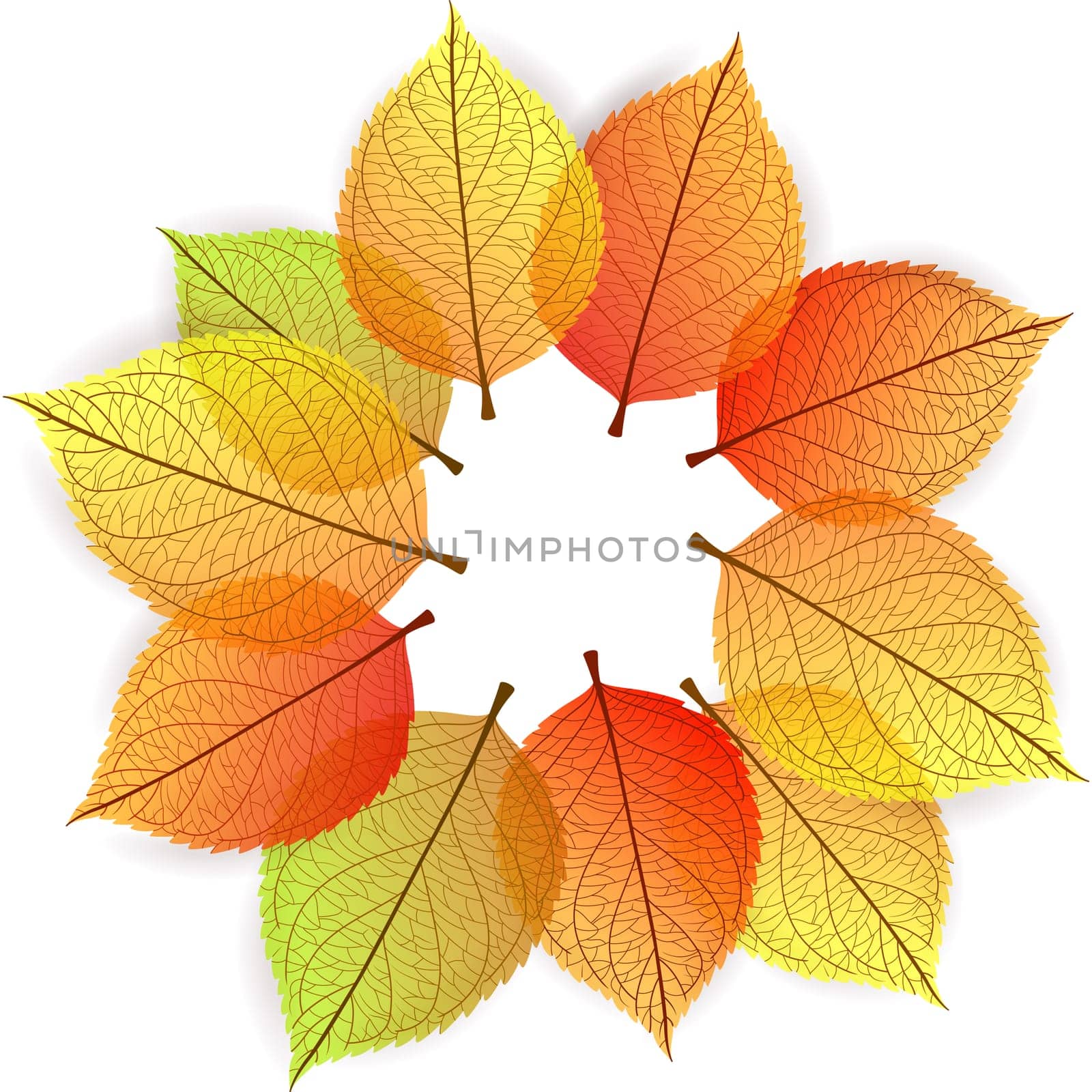 Background with stylized autumn leaves