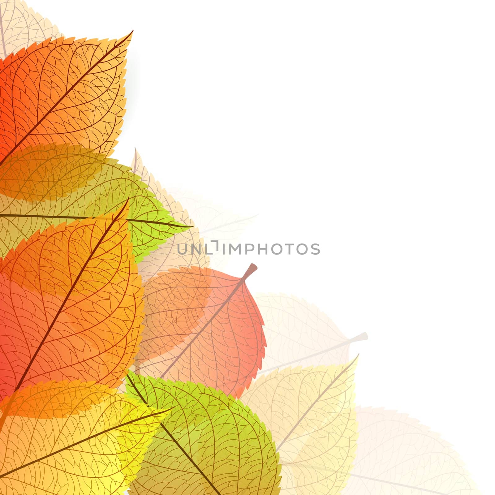 Background with stylized autumn leaves