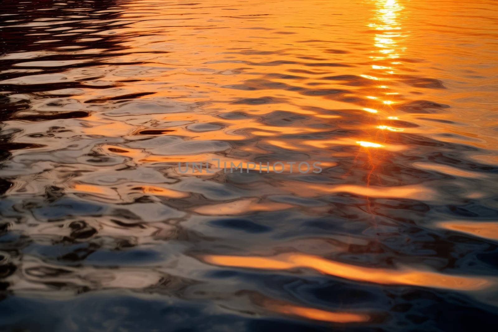 The sun is setting over a body of water
